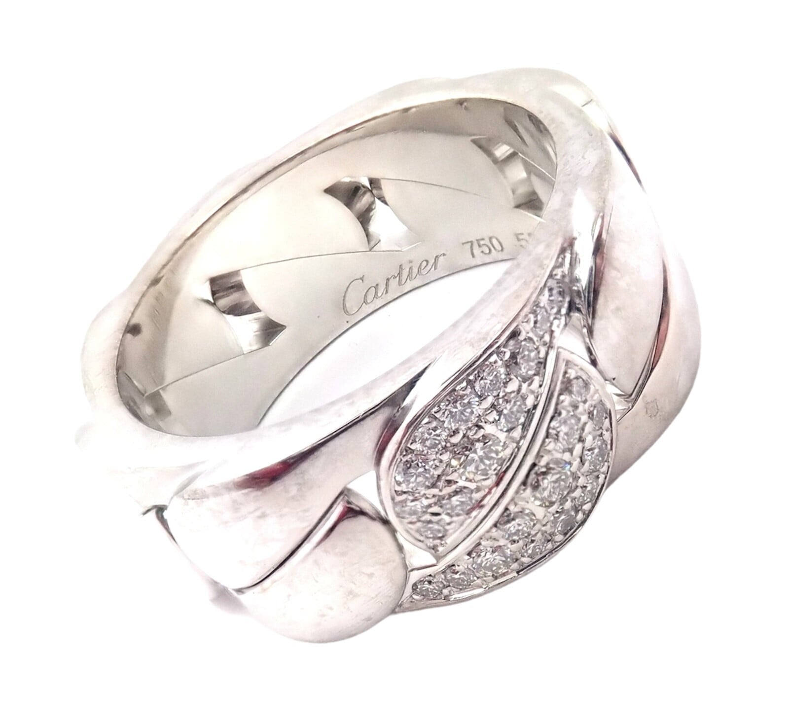 Cartier Jewelry & Watches:Fine Jewelry:Rings Authentic! Cartier 18k White Gold Diamond La Donna Band Ring size 6 eu 53