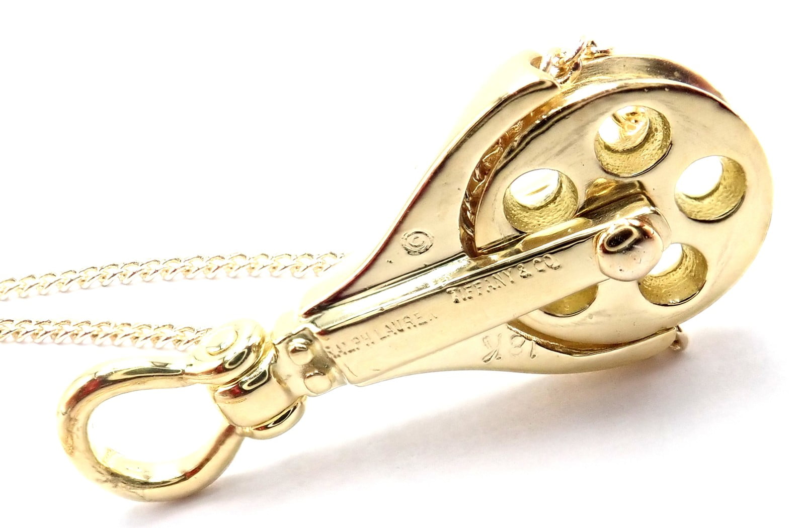 Tiffany & Co. Jewelry & Watches:Fine Jewelry:Necklaces & Pendants Vintage! Tiffany & Co Ralph Lauren 18k Yellow Gold Pulley Pendant Necklace