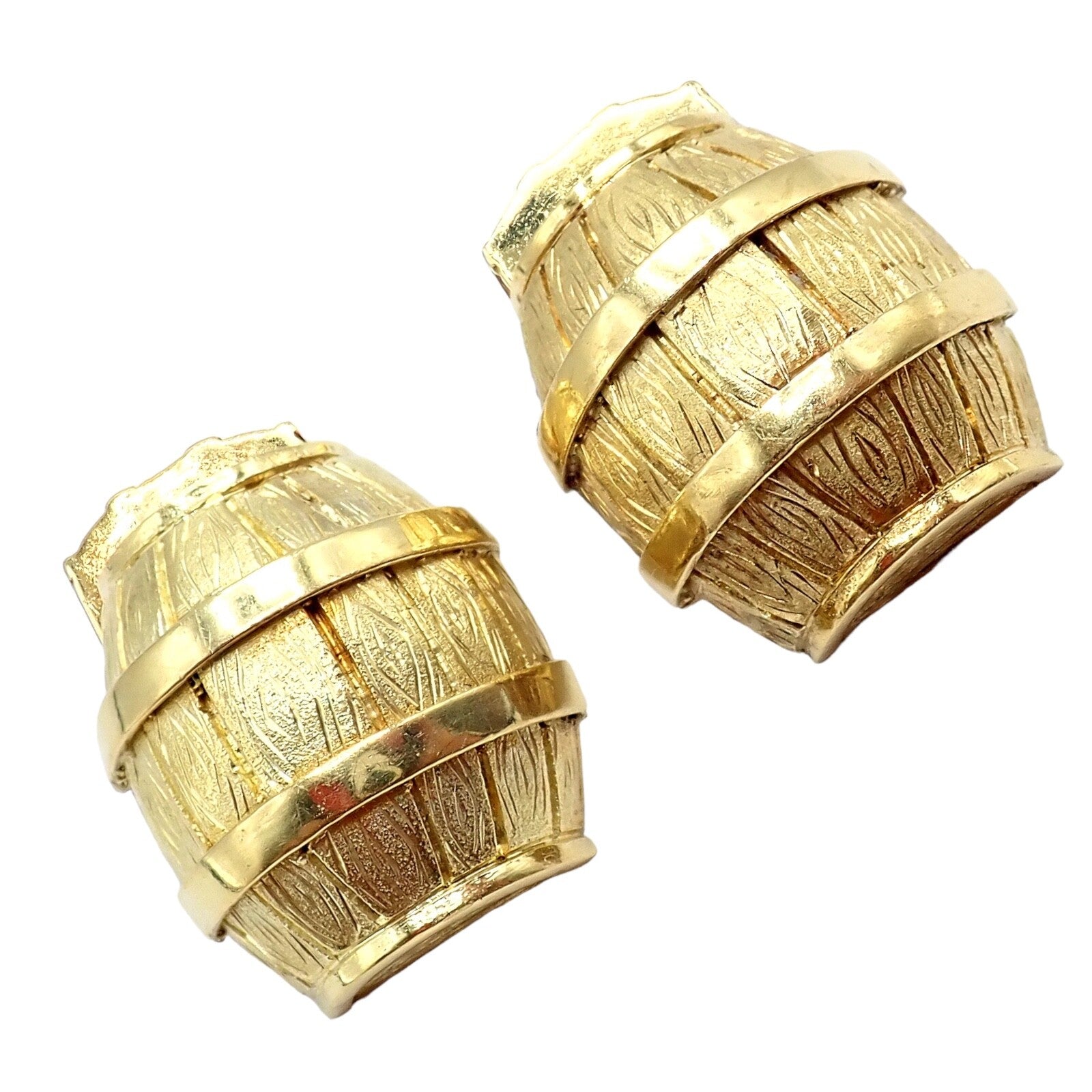 Rare! Vintage Cartier 18k Yellow Gold Barrel Cufflinks 1970's | Fortrove