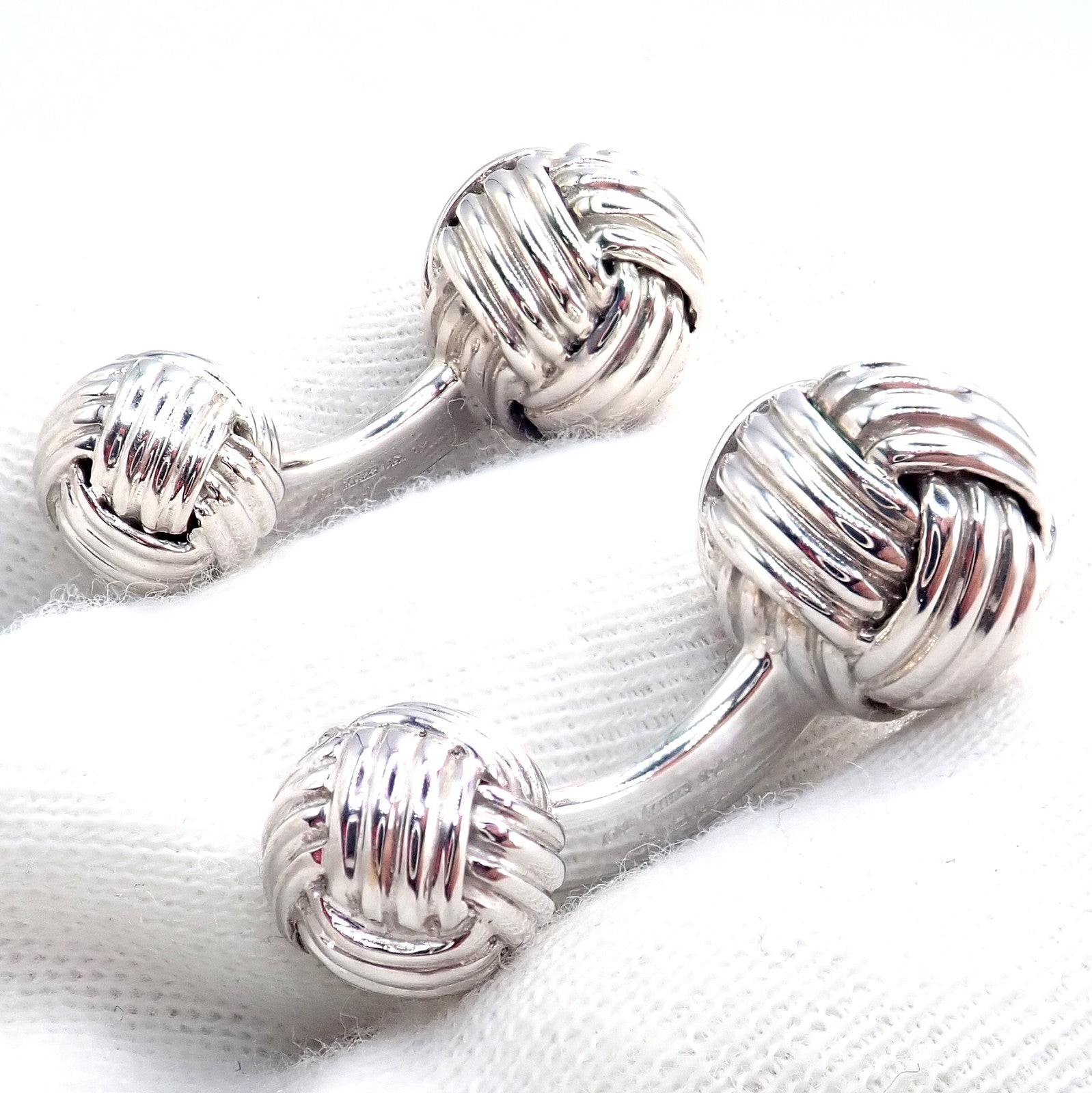 Tom Ford Jewelry & Watches:Men's Jewelry:Cufflinks Authentic Tom Ford 18k White Gold Signature Classic Rope Knot Cufflinks