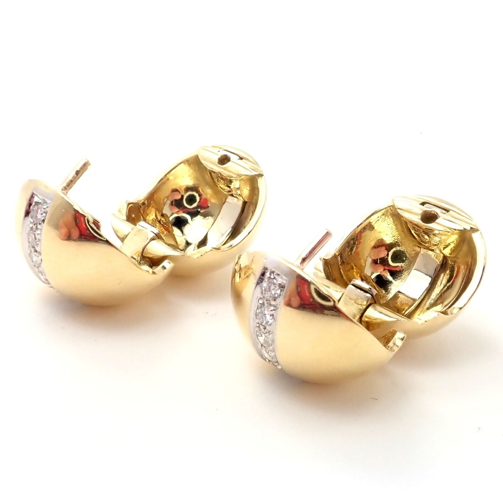 Pomellato Jewelry & Watches:Fine Jewelry:Earrings Rare! Authentic Pomellato 18k Yellow Gold Diamond Globe Hug Earrings