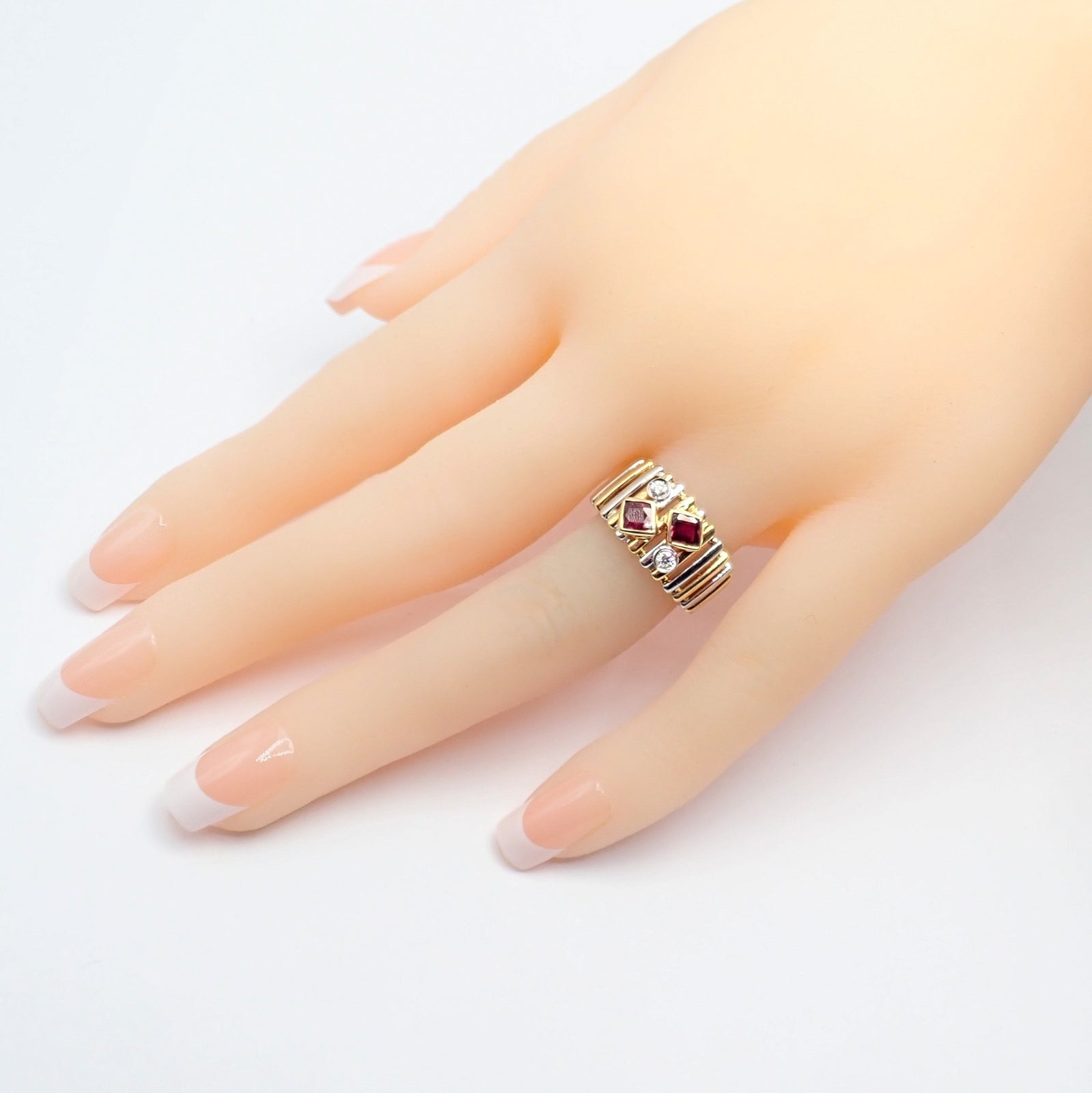 Rare! Authentic Van Cleef & Arpels 18k Yellow + White Gold Diamond Ruby Ring | Fortrove