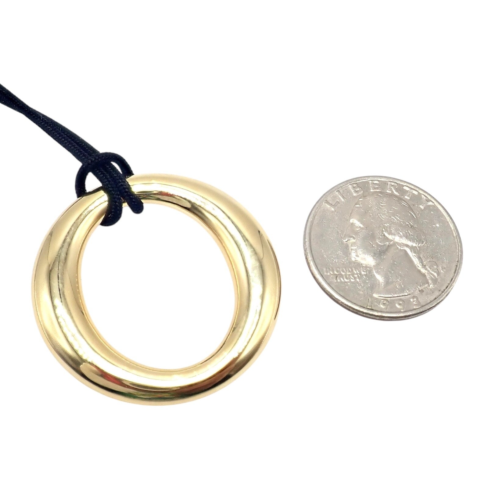 Authentic! Tiffany & Co 18k Yellow Gold Peretti 35mm Medium Sevillana Necklace | Fortrove