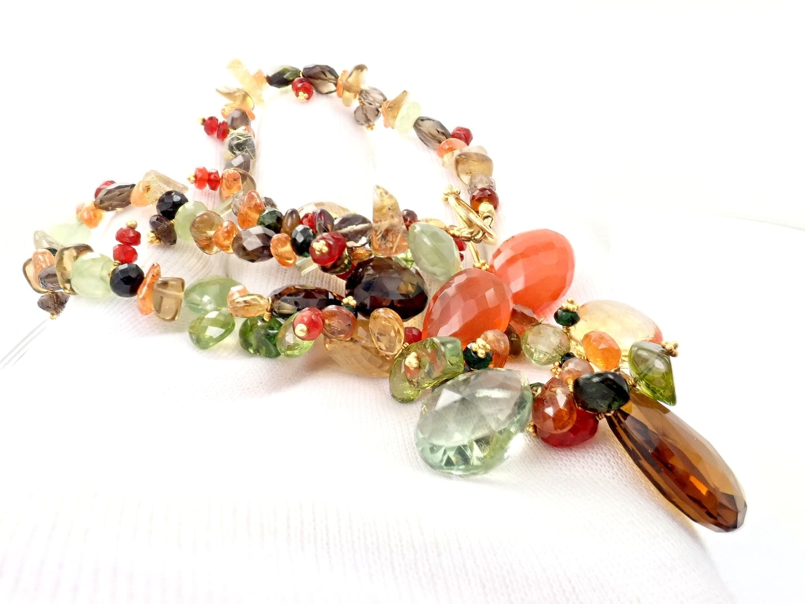 Laura Gibson Jewelry & Watches:Fine Jewelry:Necklaces & Pendants Rare Laura Gibson 22k Yellow Gold Briolette Onyx Spessartite Bead Candy Necklace