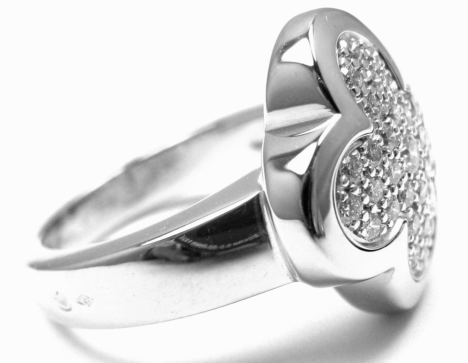 Authentic! VAN CLEEF & ARPELS VCA 18k White Gold Diamond Pure Alhambra Ring | Fortrove
