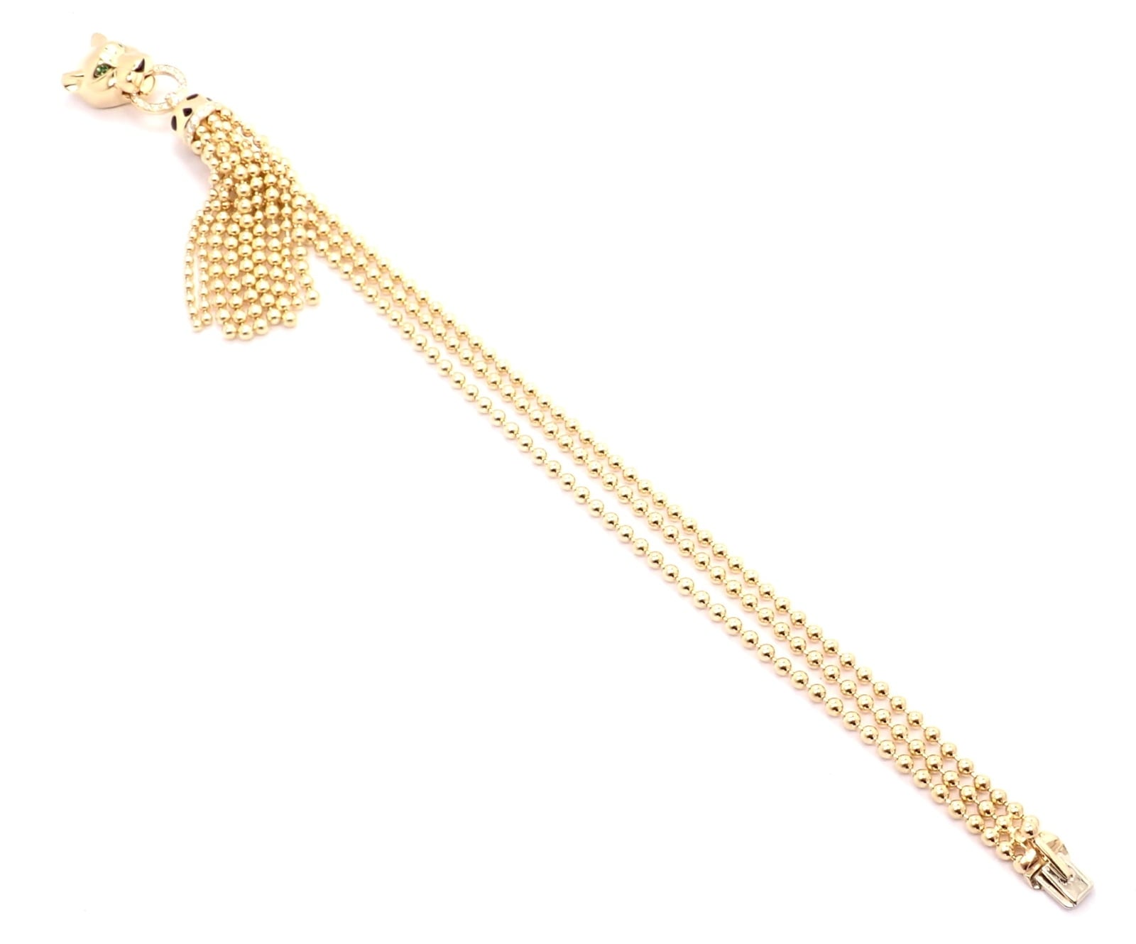 Cartier Jewelry & Watches:Fine Jewelry:Bracelets & Charms Authentic Panthere De Cartier Panther 18k Yellow Gold Diamond Tsavorite Bracelet