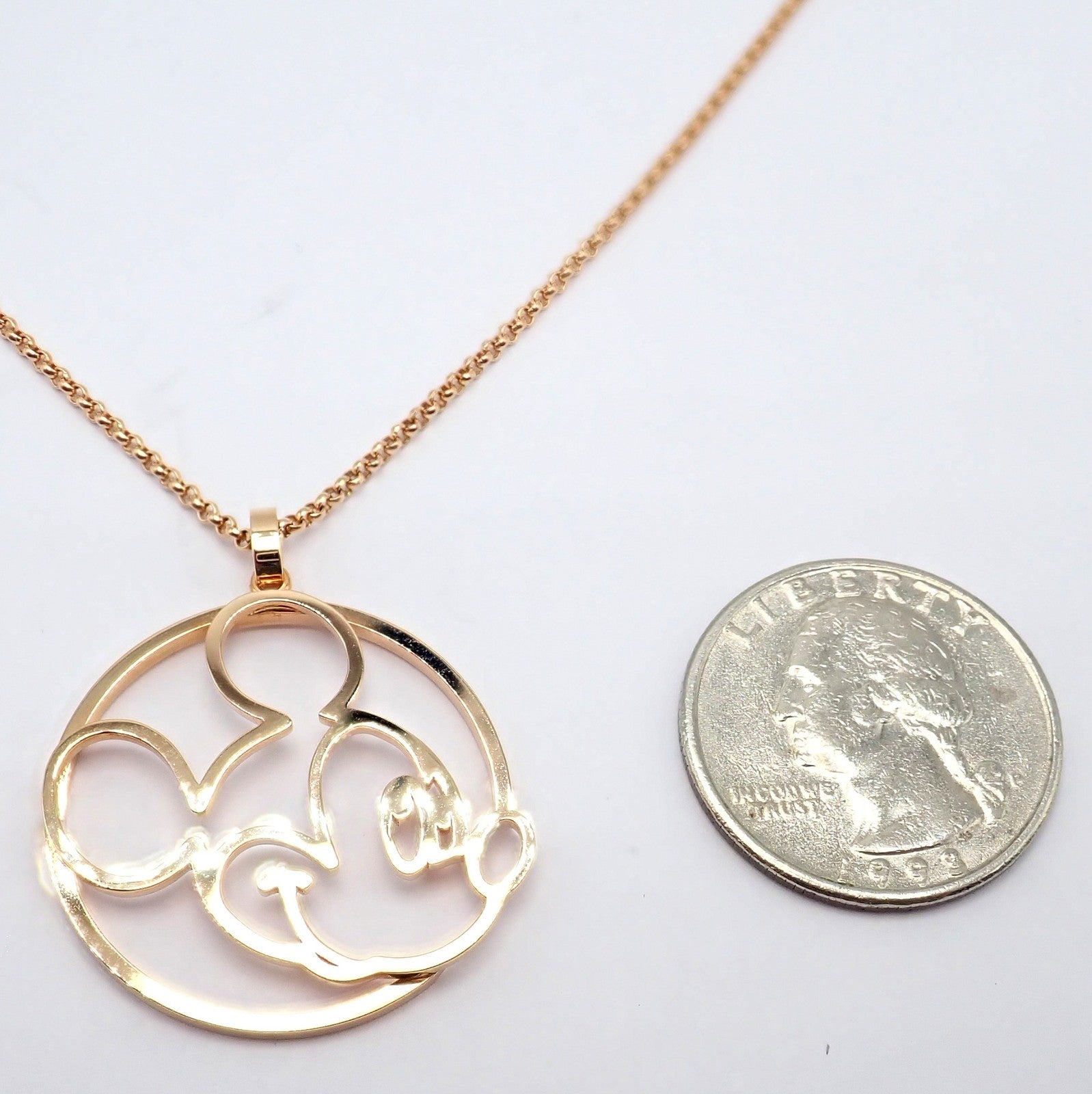 Rare! Chopard Disney World 18k Rose Gold Mickey Mouse Necklace | Fortrove