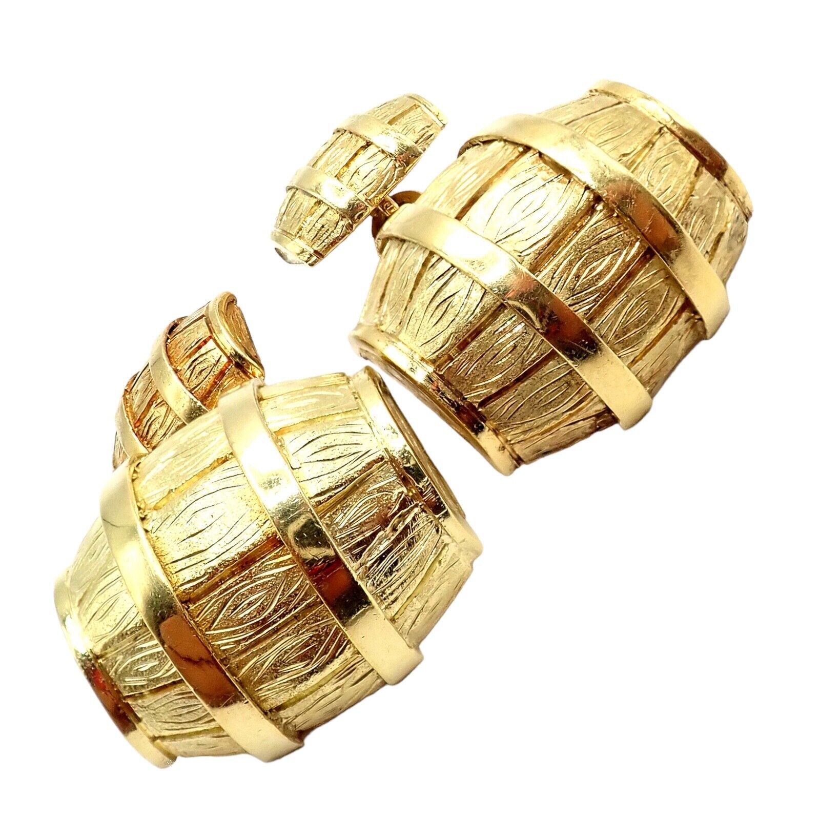 Cartier Jewelry & Watches:Men's Jewelry:Cufflinks Rare! Vintage Cartier 18k Yellow Gold Barrel Cufflinks 1970's