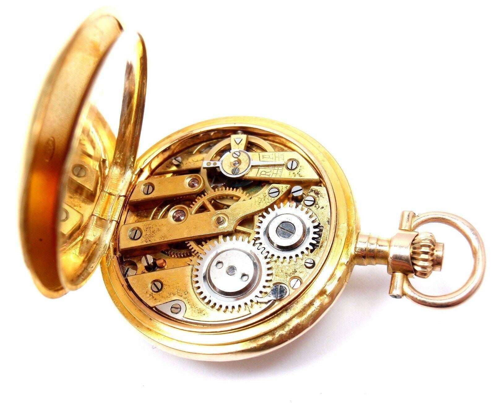 Estate Jewelry & Watches:Watches, Parts & Accessories:Watches:Pocket Watches Vintage! Swiss Yellow Gold Diamond Ladies Pocket Watch High Grade Movement