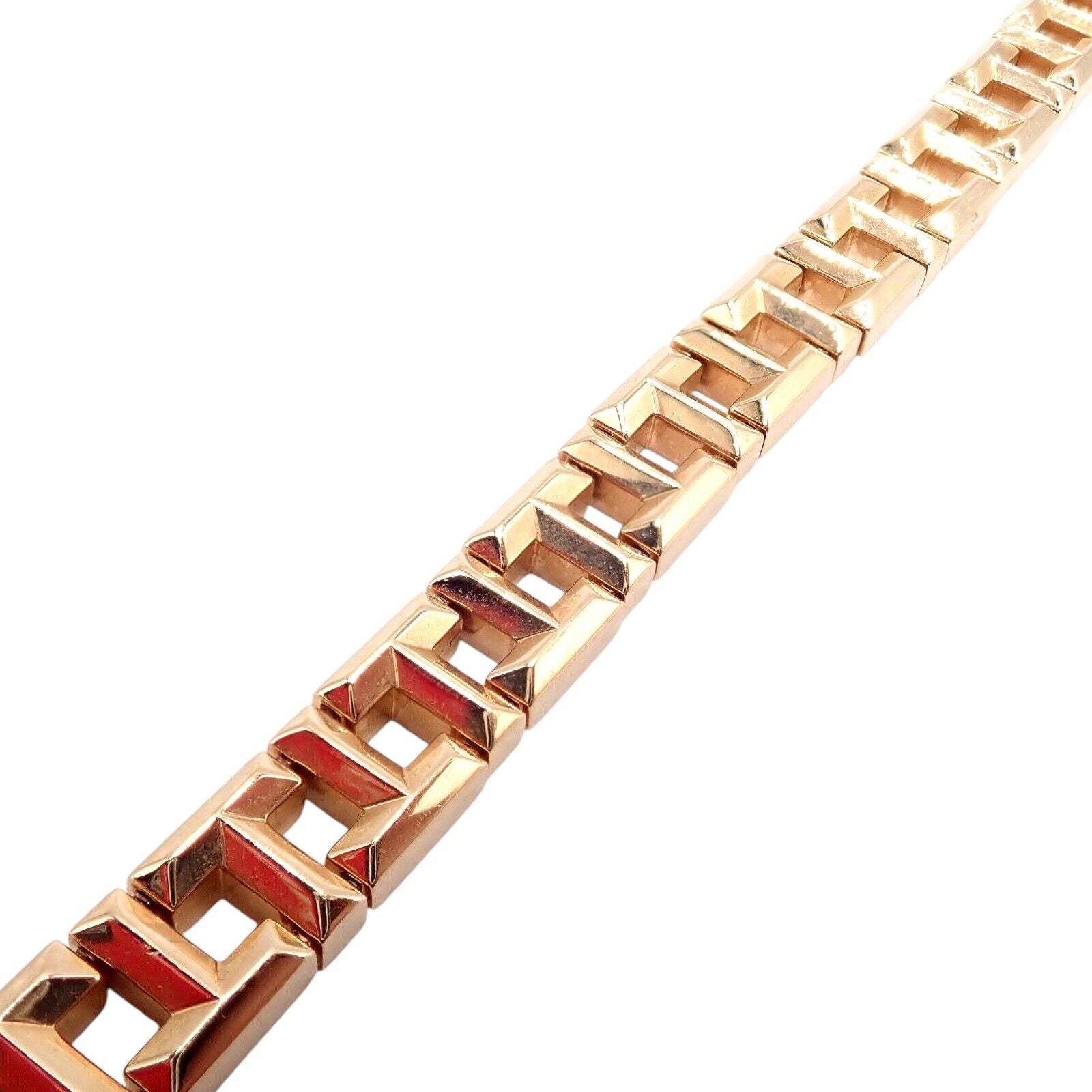 Authentic! Tiffany & Co 18k Rose Gold T Chain Link Bracelet | Fortrove