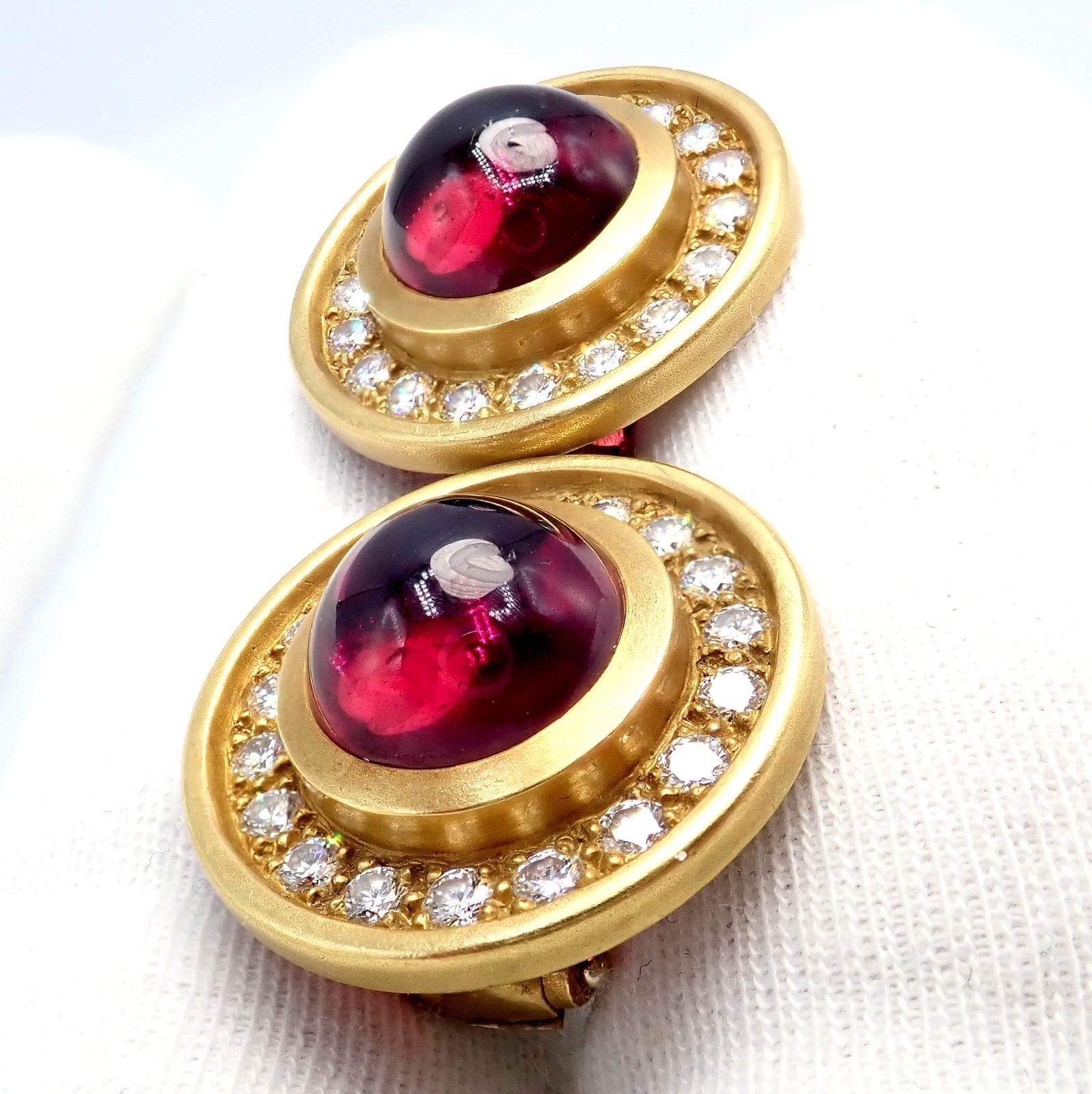 Kieselstein-Cord Jewelry & Watches:Men's Jewelry:Earrings Rare! Vintage Kieselstein Cord 18k Yellow Gold Garnet Diamond Earrings 1997