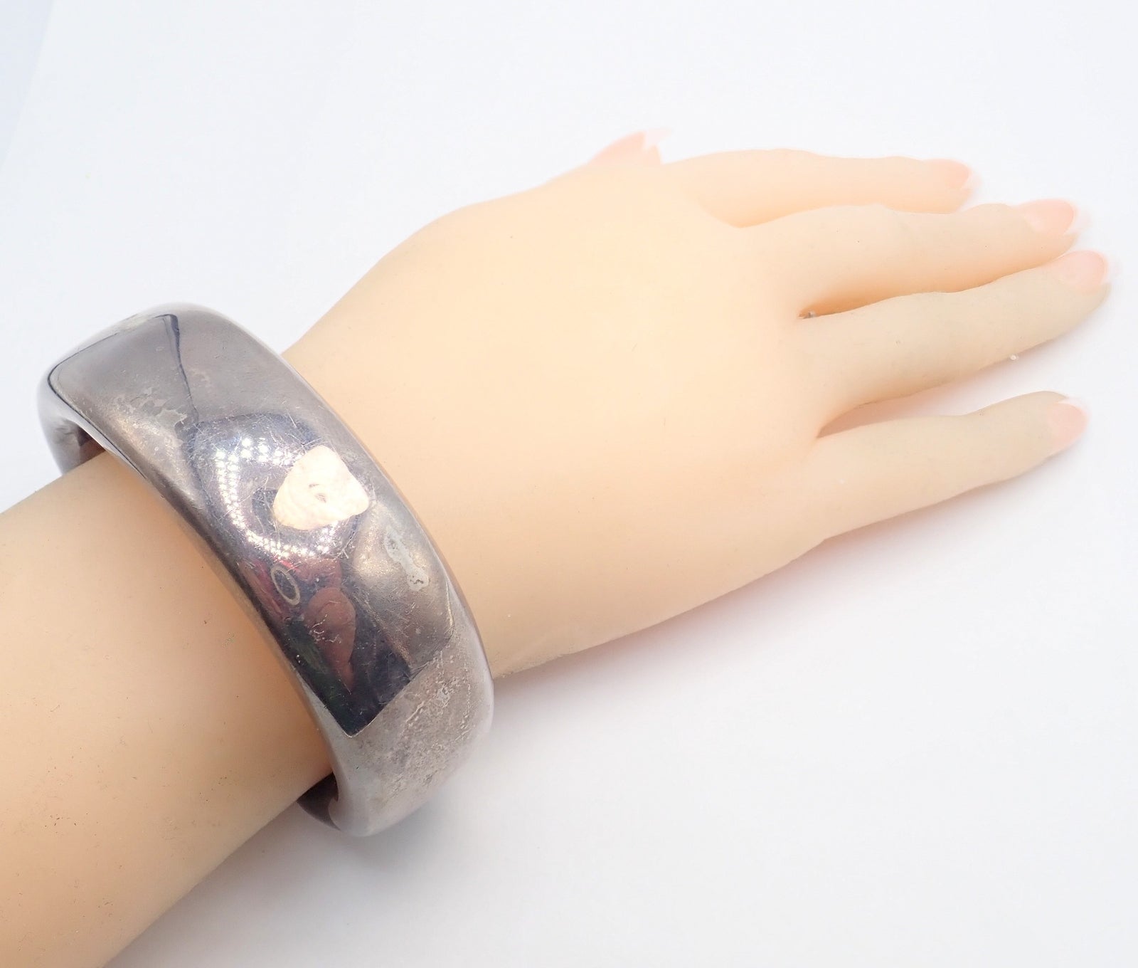 Vintage Tiffany & Co Sterling Silver Andreas Mikkelson Ebony Wood Cuff Bracelet | Fortrove