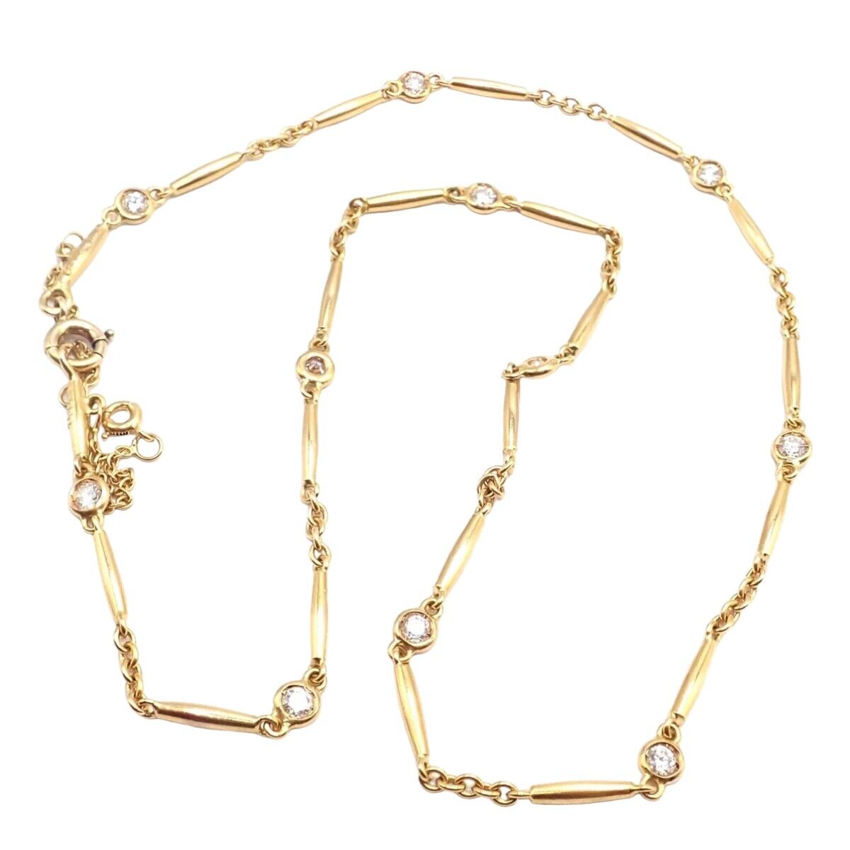 Cartier Jewelry & Watches:Fine Jewelry:Necklaces & Pendants Authentic! Cartier 18k Yellow Gold Diamond By The Yard Choker Chain Necklace