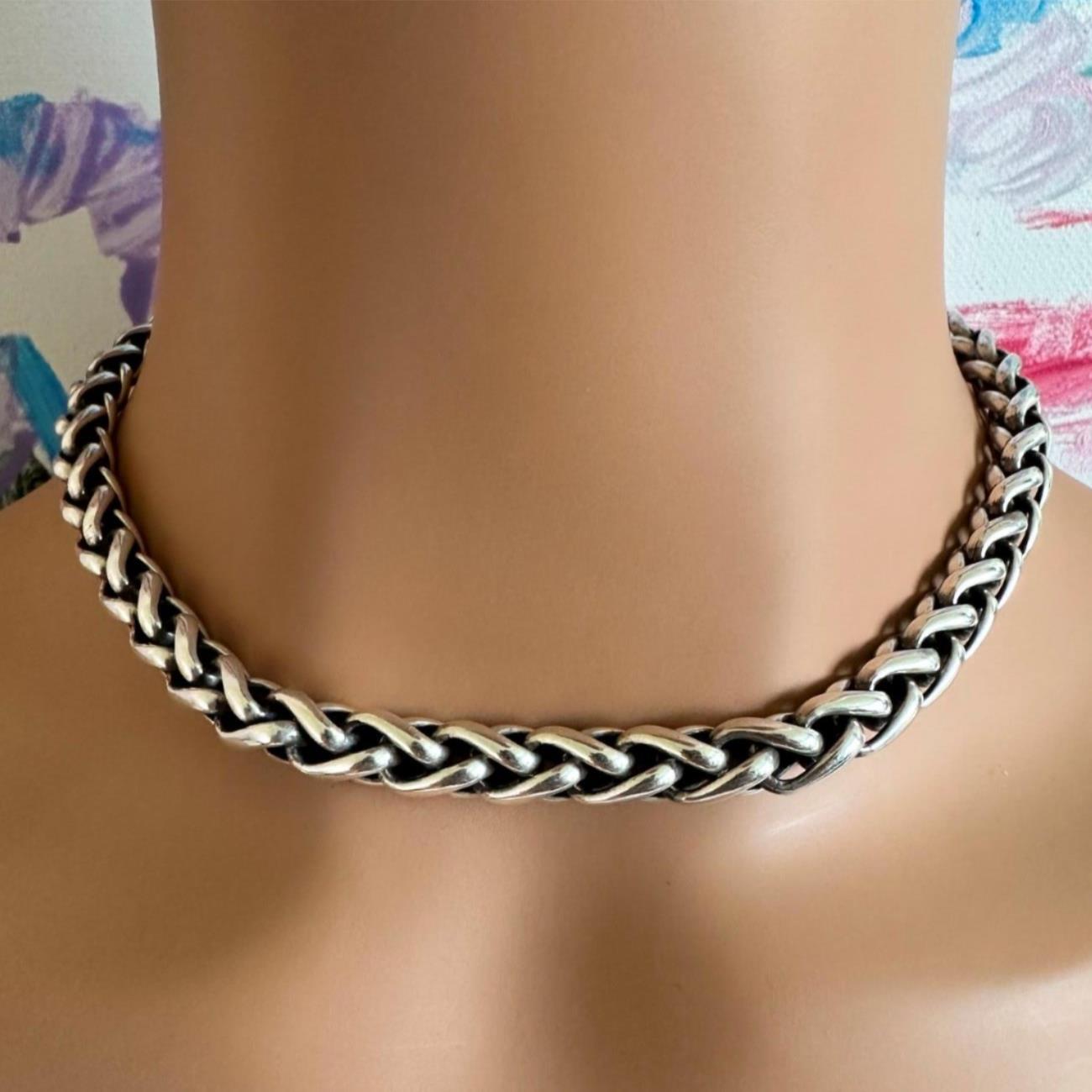 David Yurman Jewelry & Watches:Fine Jewelry:Necklaces & Pendants David Yurman DY Sterling Silver 14k Yellow Gold Wheat 8.5mm Chain Necklace 16"