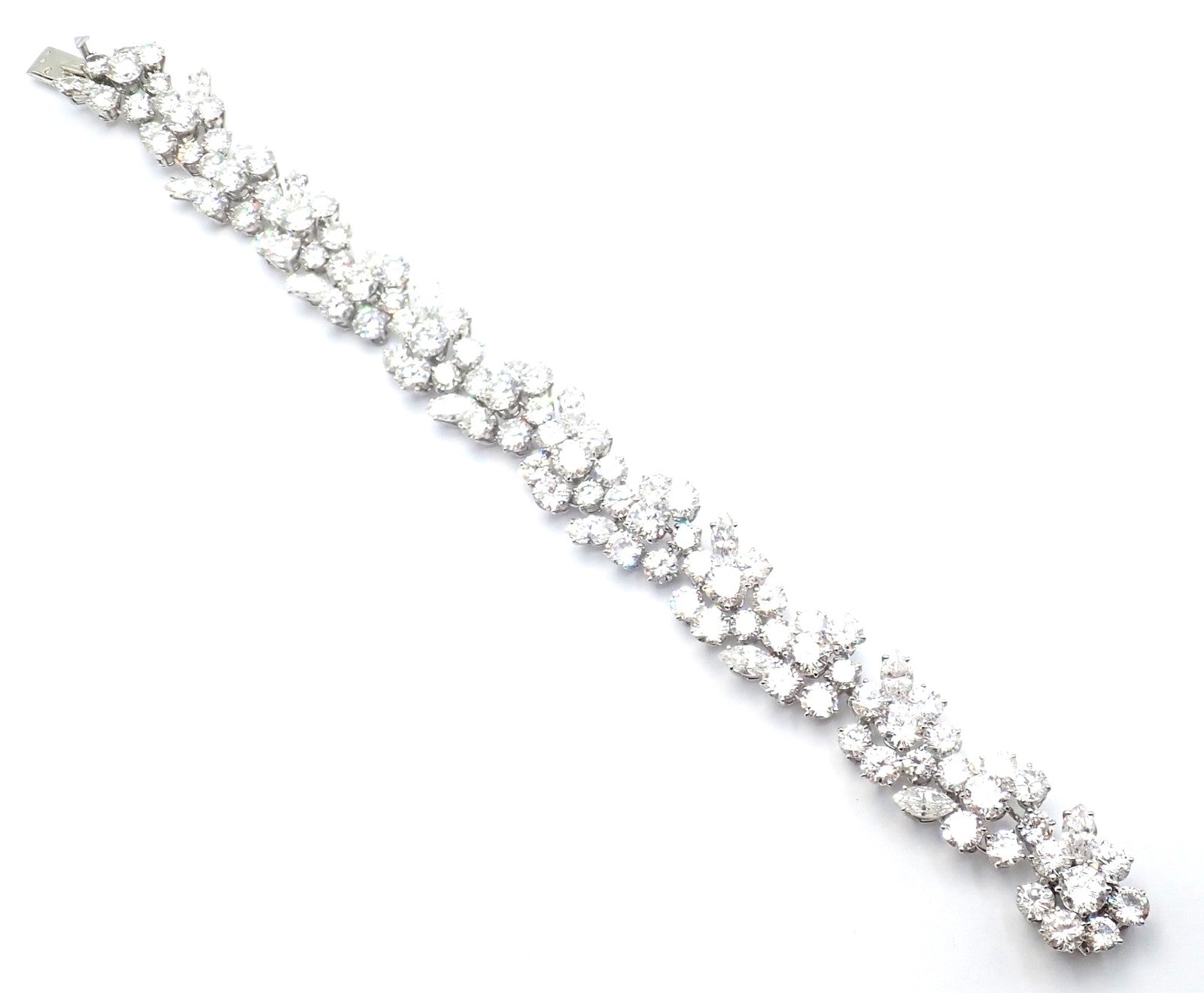 Authentic! Vintage Bvlgari Bulgari Platinum 38ct Diamond Floral Bracelet Paper | Fortrove