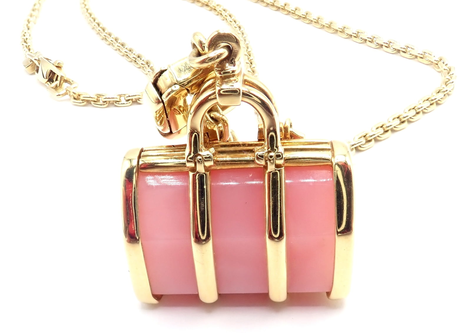 Louis Vuitton Jewelry & Watches:Fine Jewelry:Necklaces & Pendants Authentic! Louis Vuitton 18k Yellow Gold Quartz Purse Bag Pendant Chain Necklace