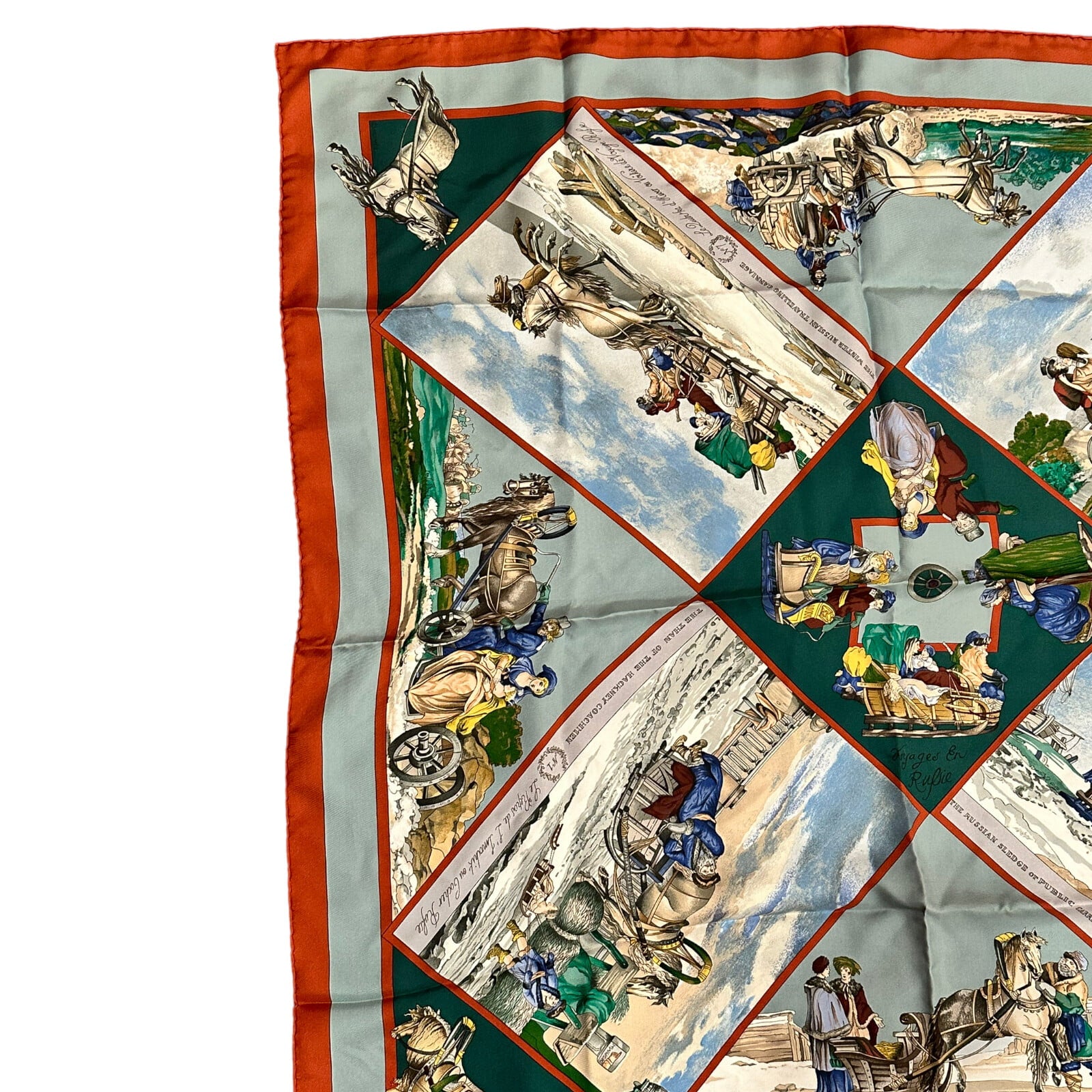 Hermes Clothing, Shoes & Accessories:Women:Women's Accessories:Scarves & Wraps Authentic! Hermes A Walk Voyages en Russie Russia Loic Dubigeon 90cm Silk Scarf