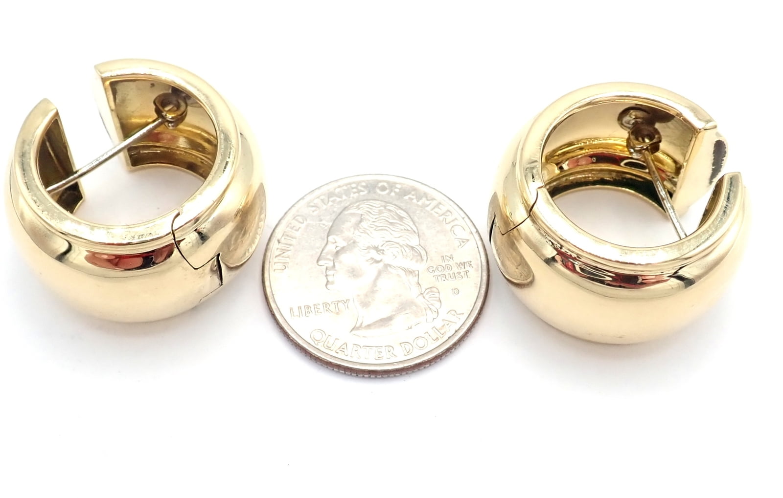 Tiffany & Co. Jewelry & Watches:Fine Jewelry:Earrings Rare! Authentic Vintage Tiffany & Co 18k Yellow Gold Wide Hoop Earrings