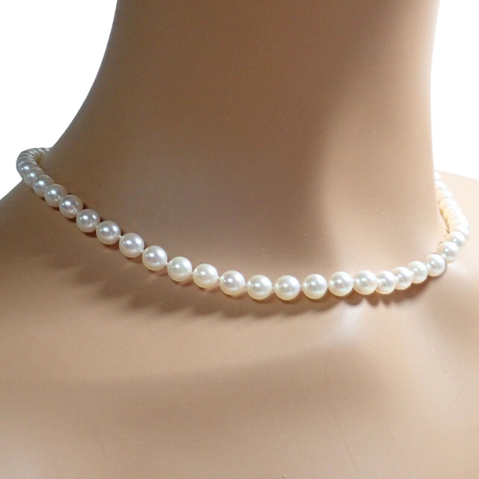 Authentic! Mikimoto 18k Yellow Gold 6.5mm Pearl 18" Strand Necklace | Fortrove