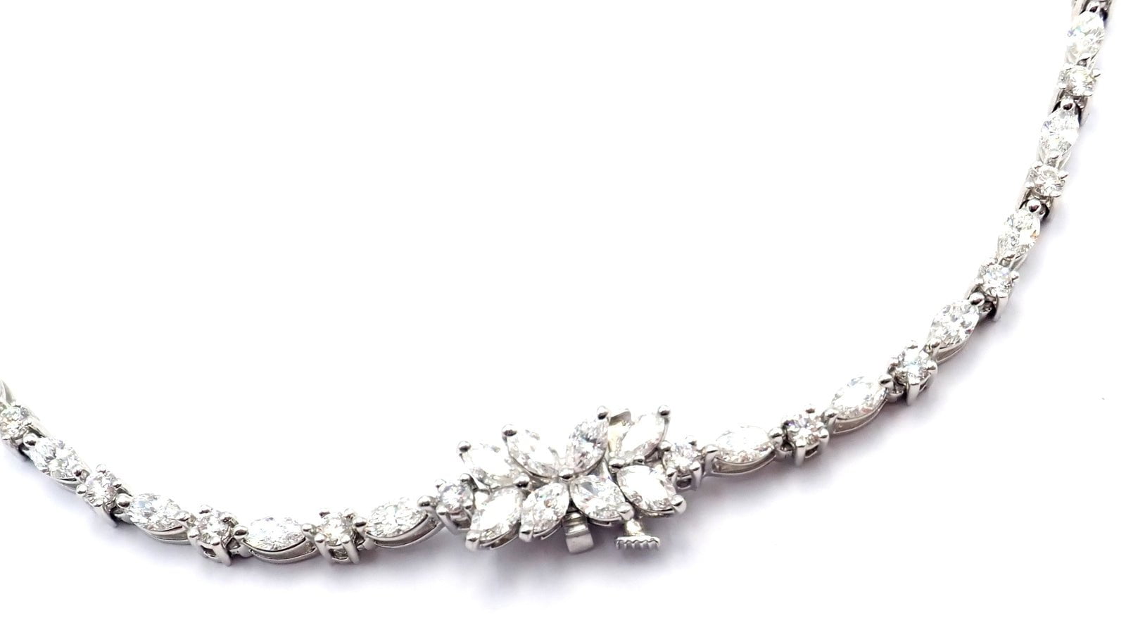 Tiffany & Co. Jewelry & Watches:Fine Jewelry:Necklaces & Pendants Tiffany & Co Victoria Platinum 15.92ct Diamond Mixed Cluster Necklace Paper