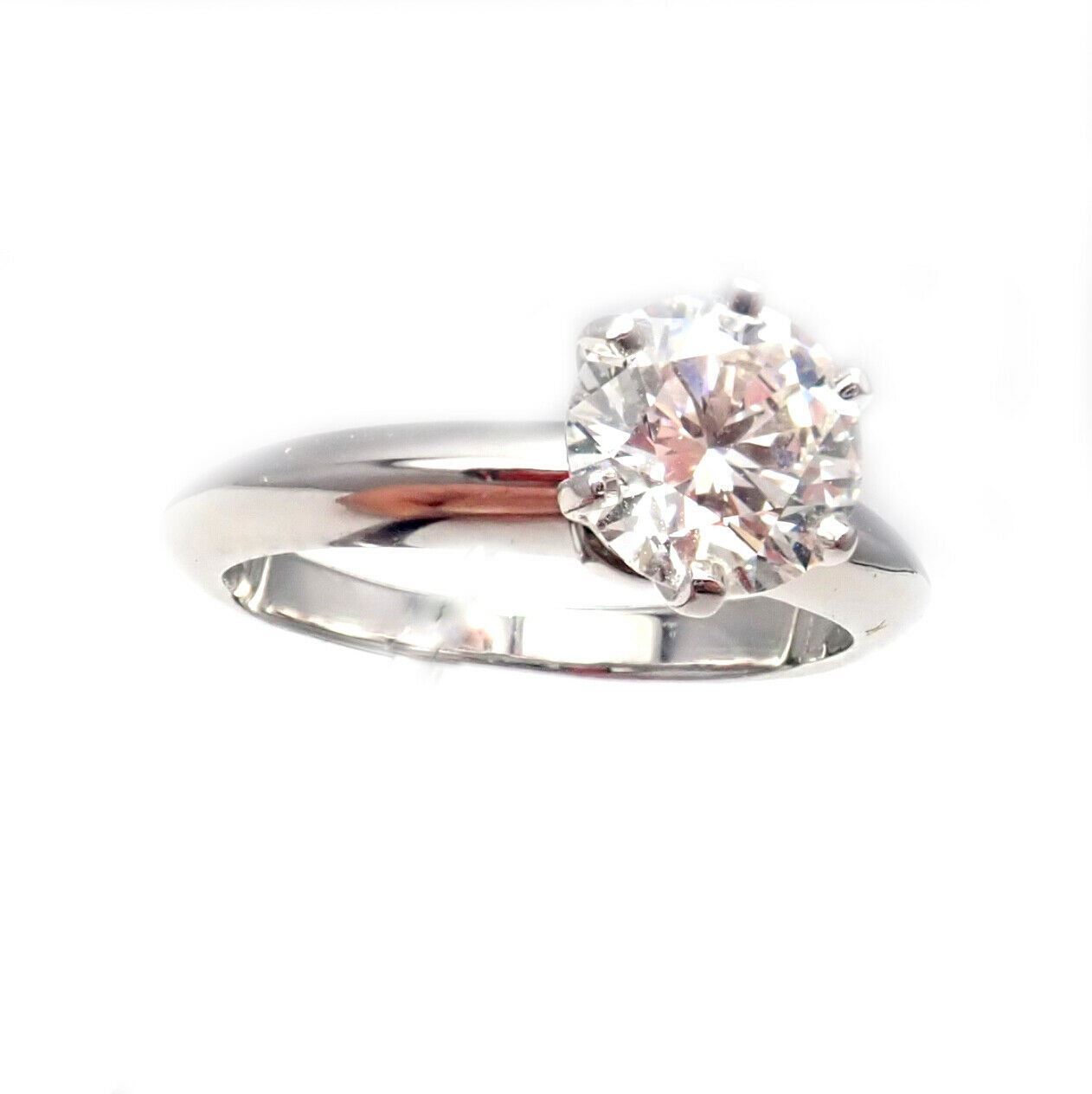 Tiffany & Co. Jewelry & Watches:Vintage & Antique Jewelry:Rings Authentic! Tiffany & Co. Platinum 1.13ct Diamond H VS1 XXX Engagement Ring Cert