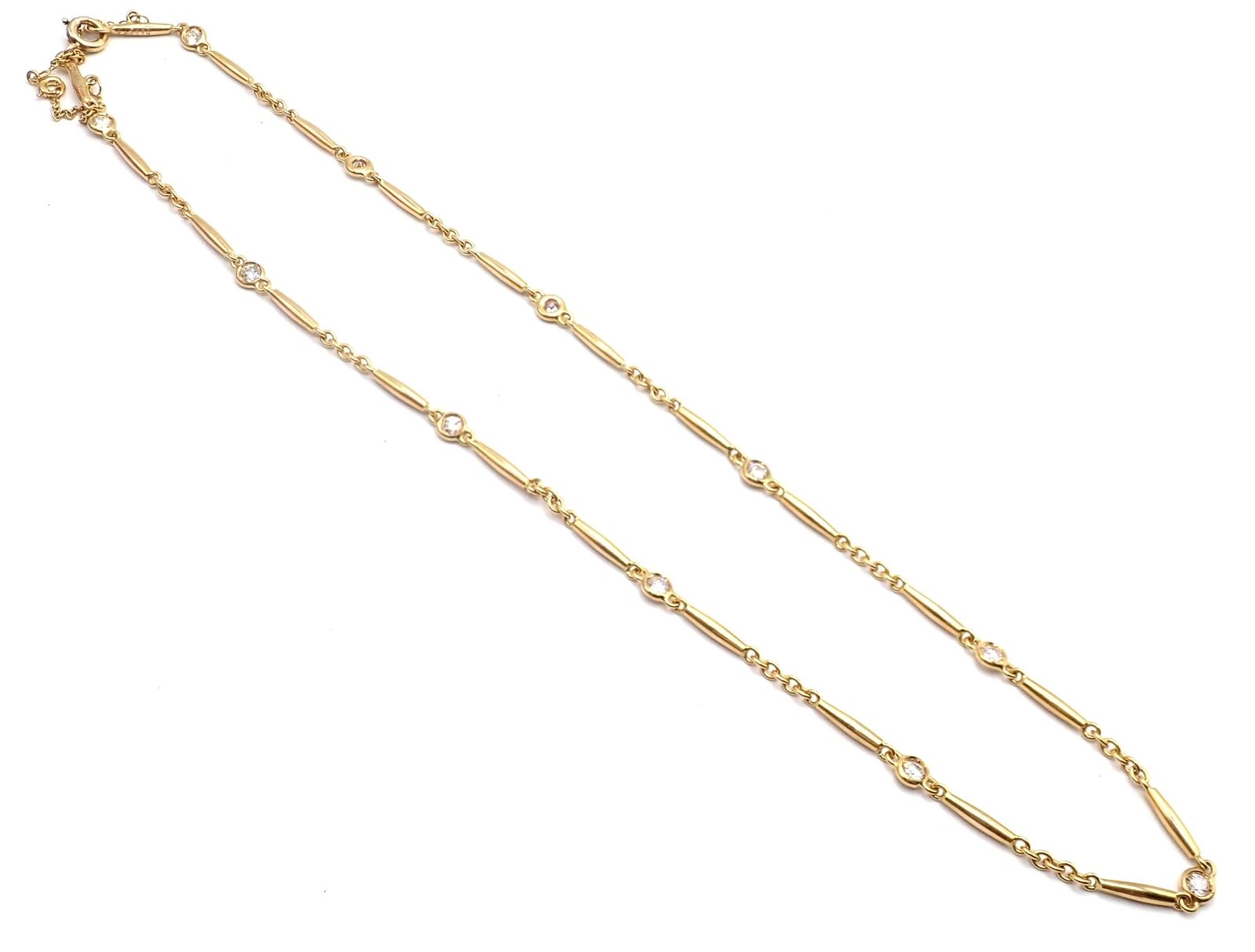 Cartier Jewelry & Watches:Fine Jewelry:Necklaces & Pendants Authentic! Cartier 18k Yellow Gold Diamond By The Yard Choker Chain Necklace