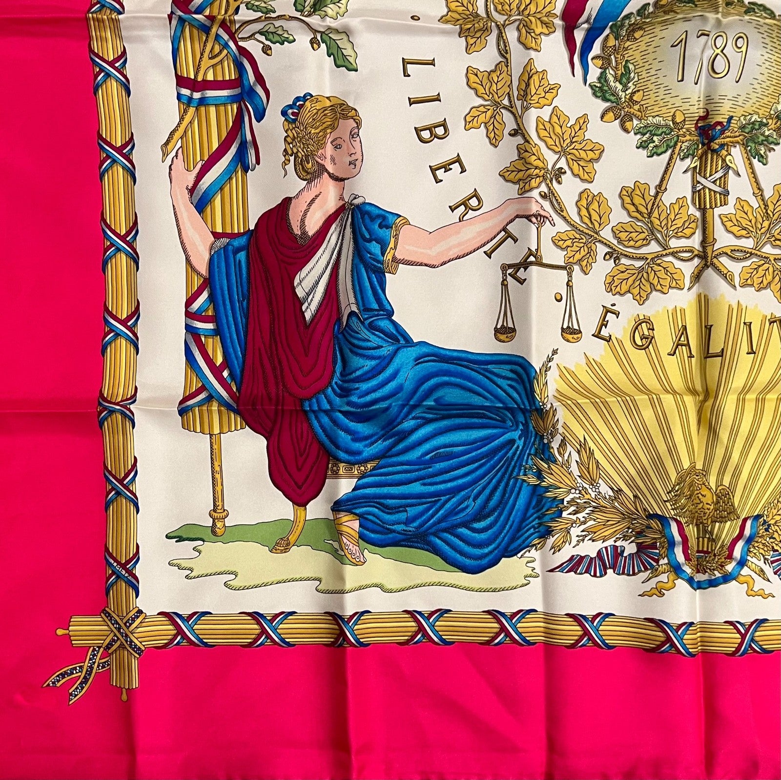 Authentic Hermès “République Française” 90 cm Silk Scarf | Fortrove