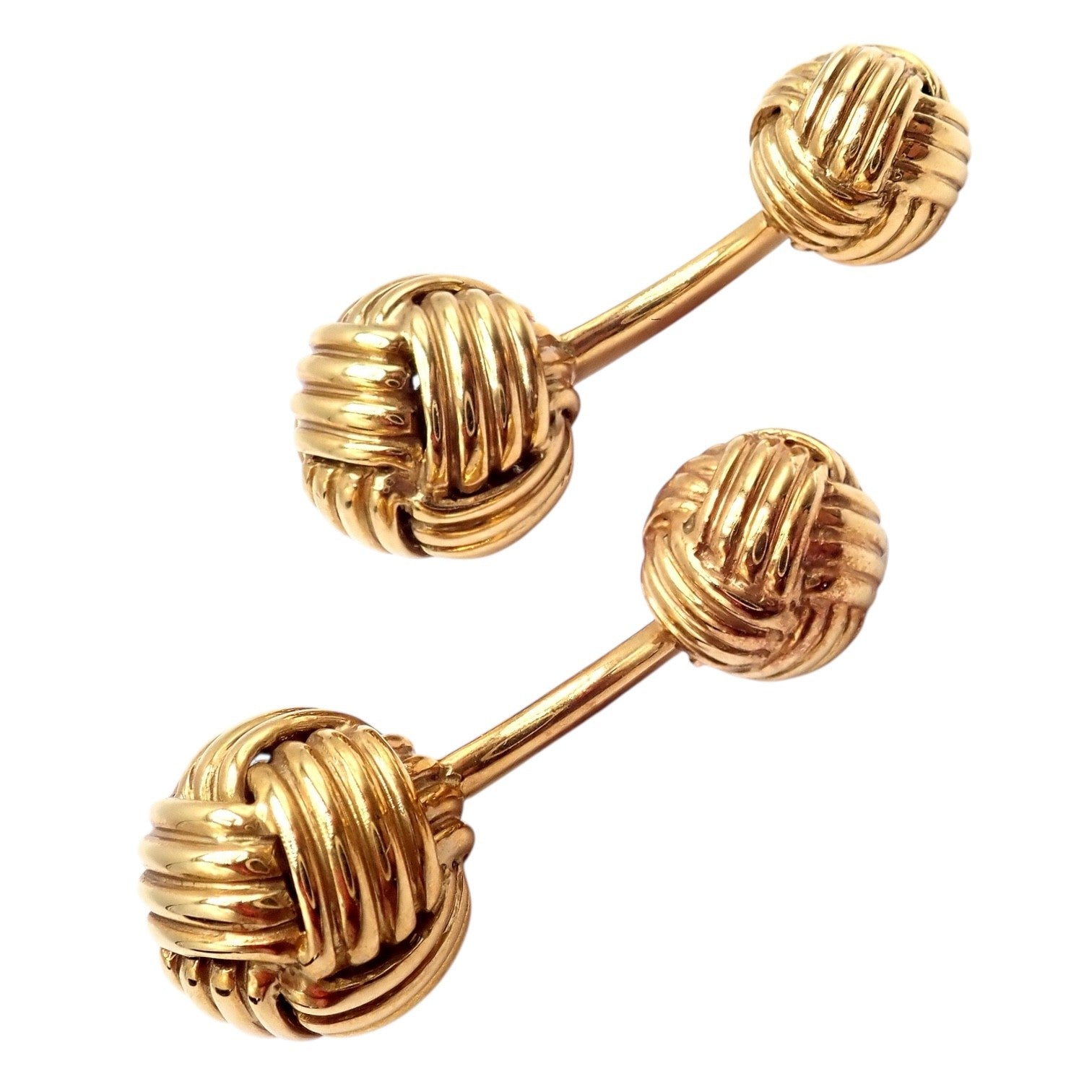 Authentic Tom Ford 18k Yellow Gold Signature Classic Rope Knot Cufflinks | Fortrove