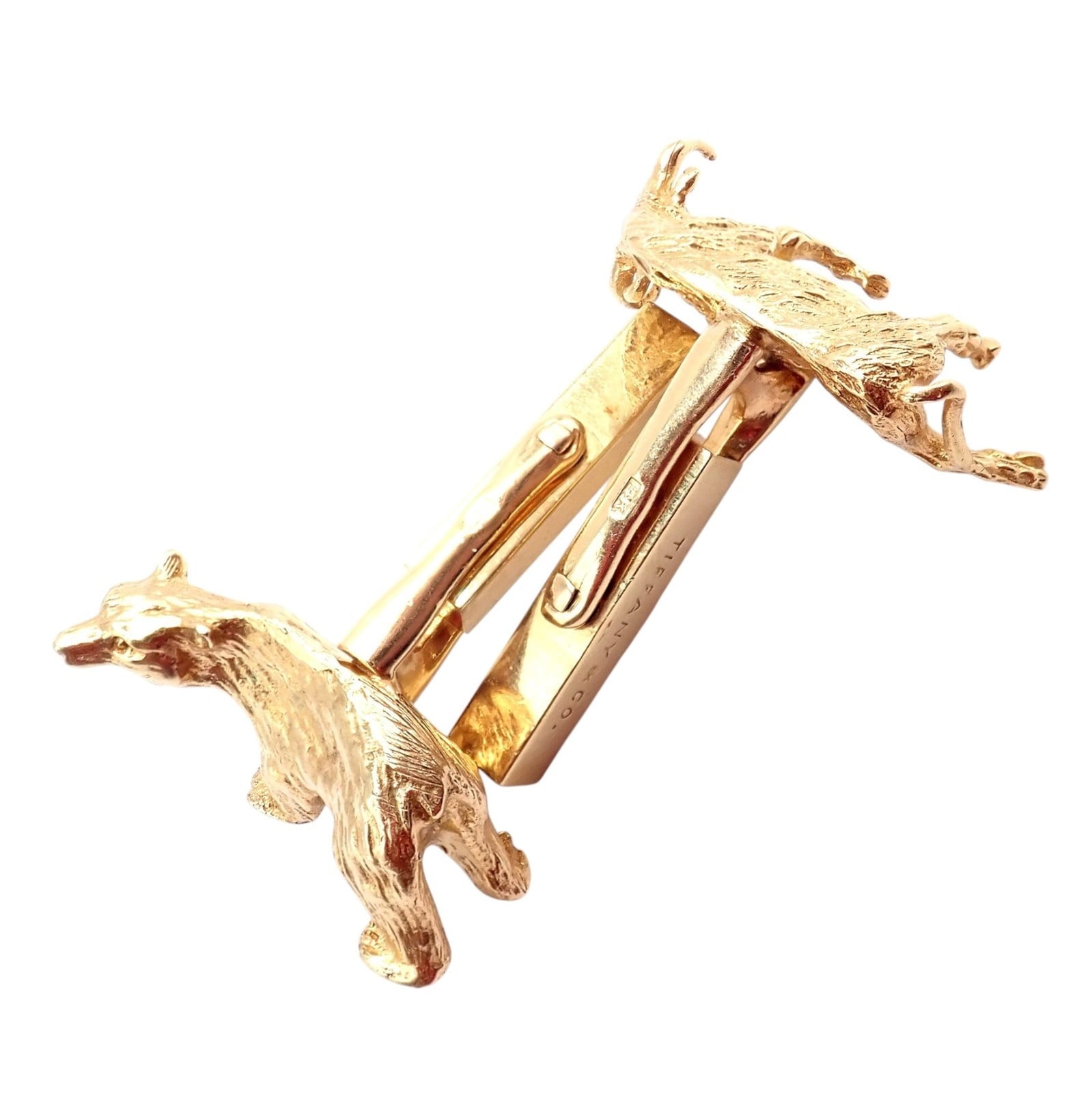 Tiffany & Co. Jewelry & Watches:Men's Jewelry:Cufflinks Rare! Vintage Tiffany & Co. 14k Yellow Gold Stock Market Bull Bear Cufflinks