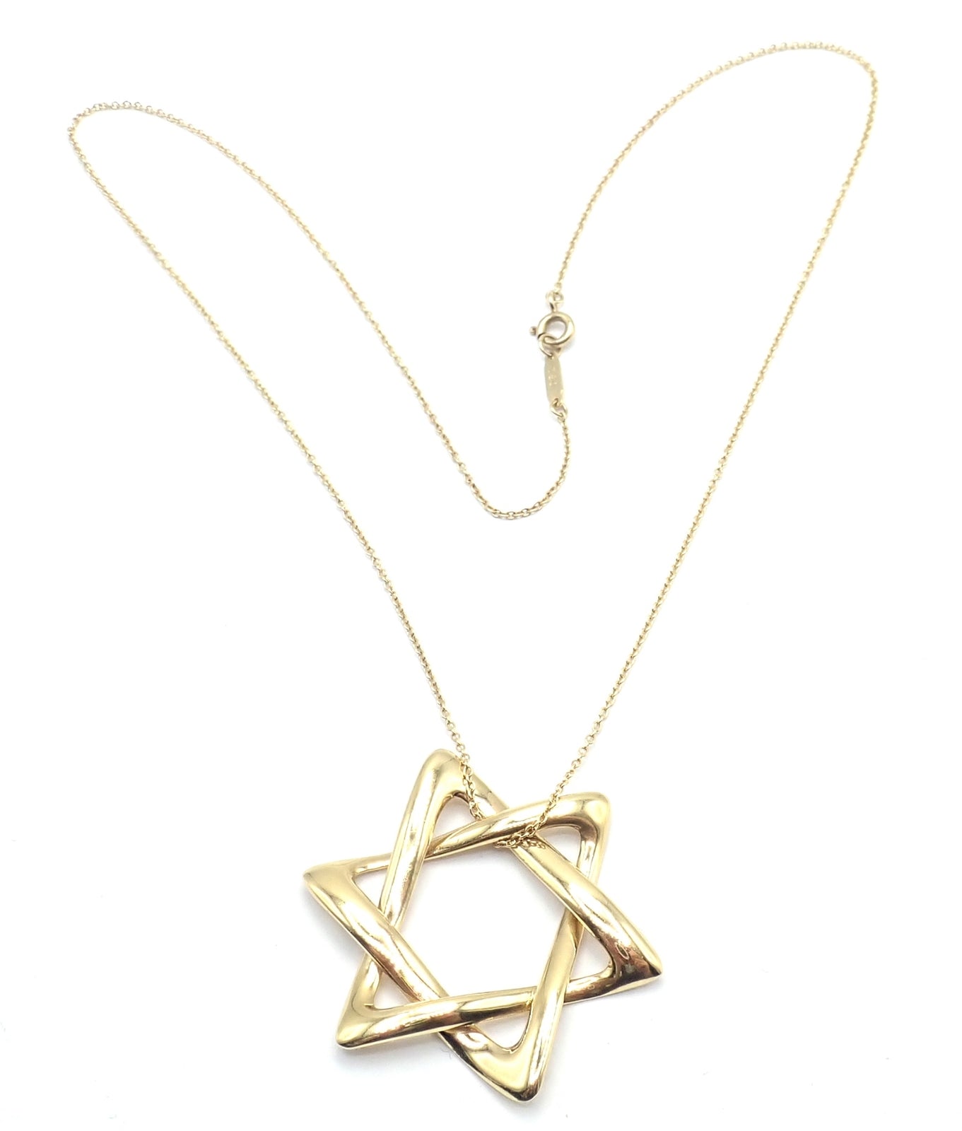 Tiffany & Co. Jewelry & Watches:Fine Jewelry:Necklaces & Pendants Authentic! Tiffany & Co Peretti 18k Gold Large Star Of David Pendant Necklace