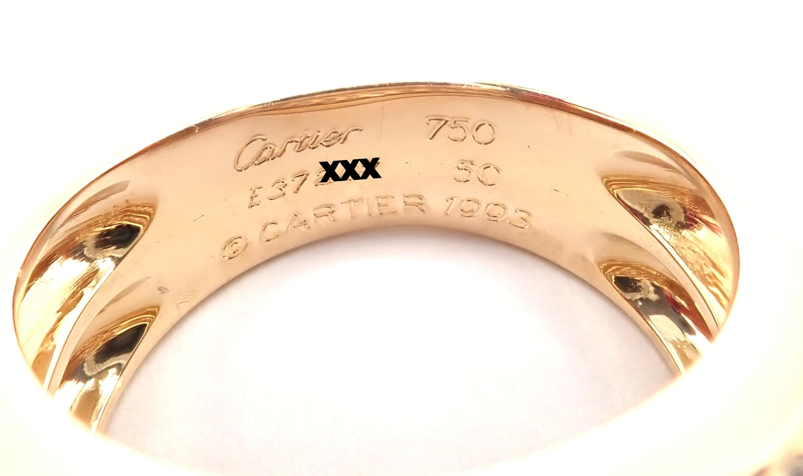 Authentic! Cartier 18k Yellow Gold Double Pave Diamond Band Ring 1993 | Fortrove