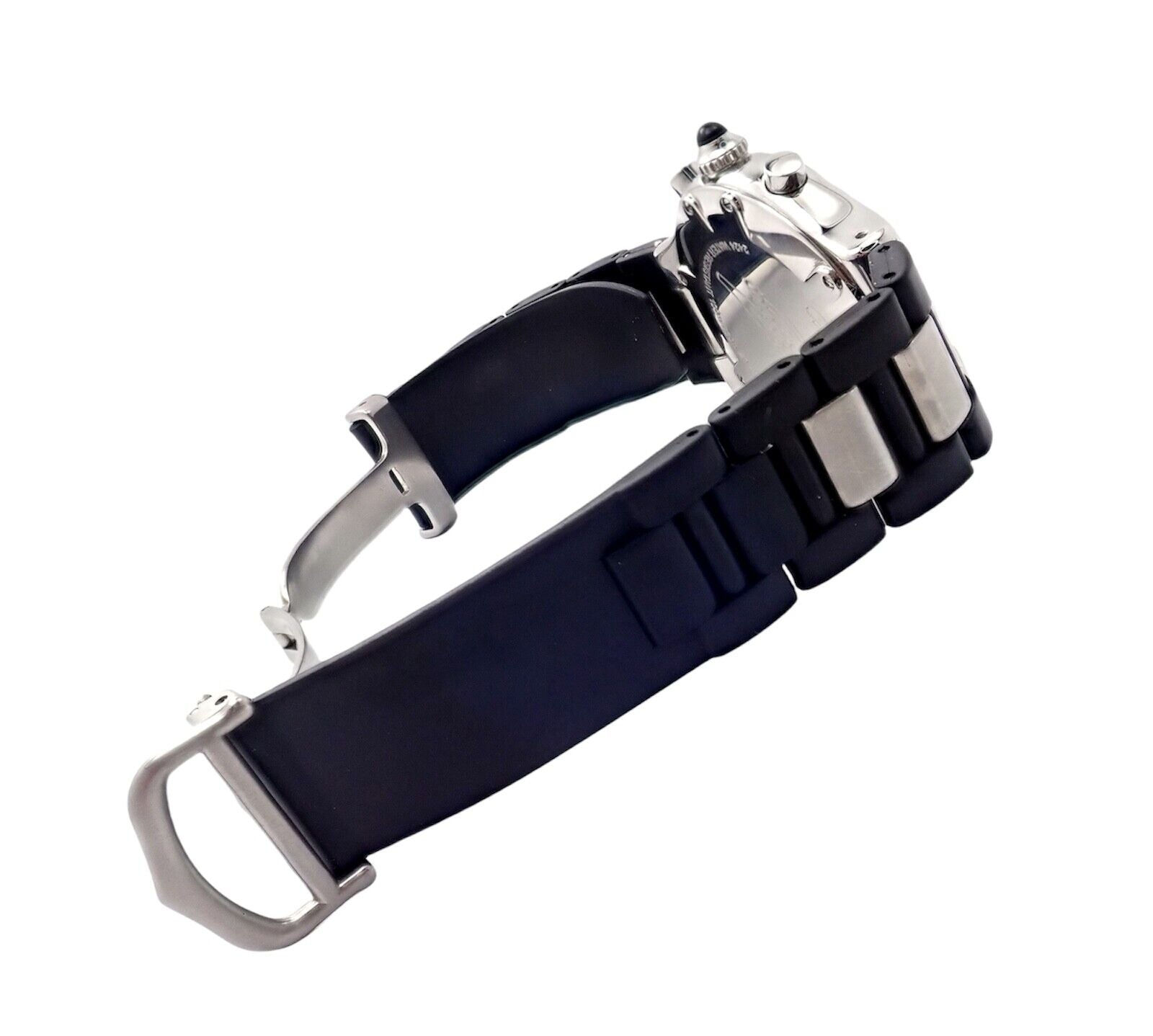 Cartier Jewelry & Watches:Watches, Parts & Accessories:Watches:Wristwatches Authentic! Cartier Stainless Steel Chronograph 21 Quartz Rubber Band Watch