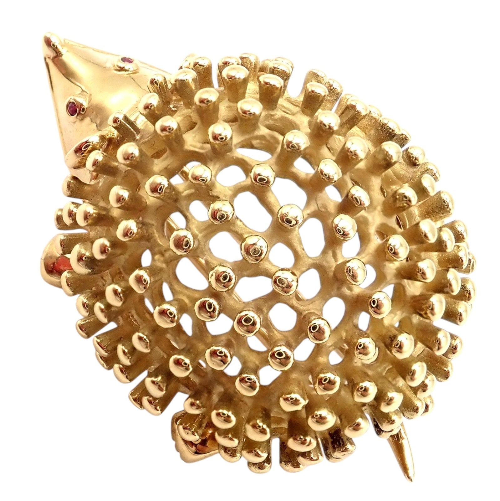 Vintage! Tiffany & Co Schlumberger 18k Yellow Gold Hedgehog Sweet Brooch Pin | Fortrove