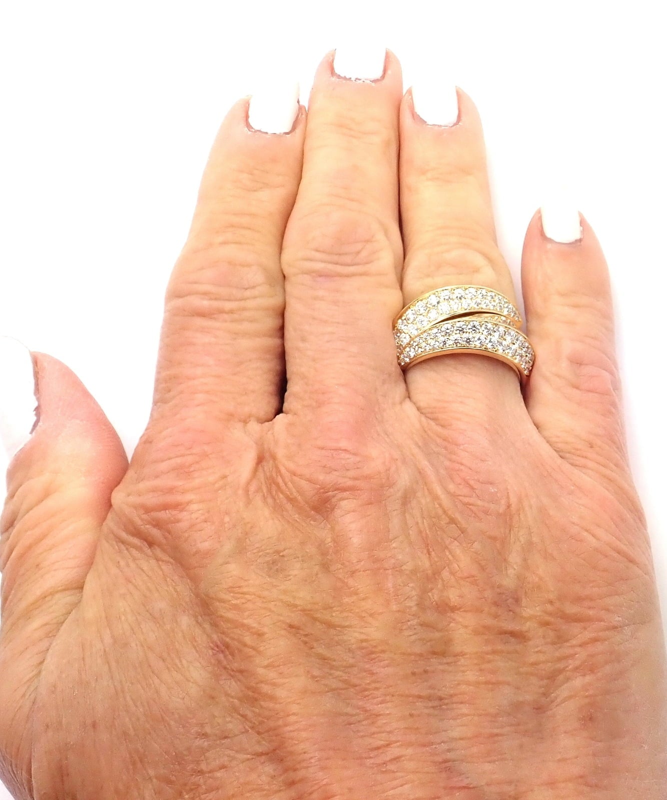 Cartier Jewelry & Watches:Fine Jewelry:Rings Authentic! Cartier Panthere Griffe 18k Yellow Gold 2.50ctw Diamond Band Ring