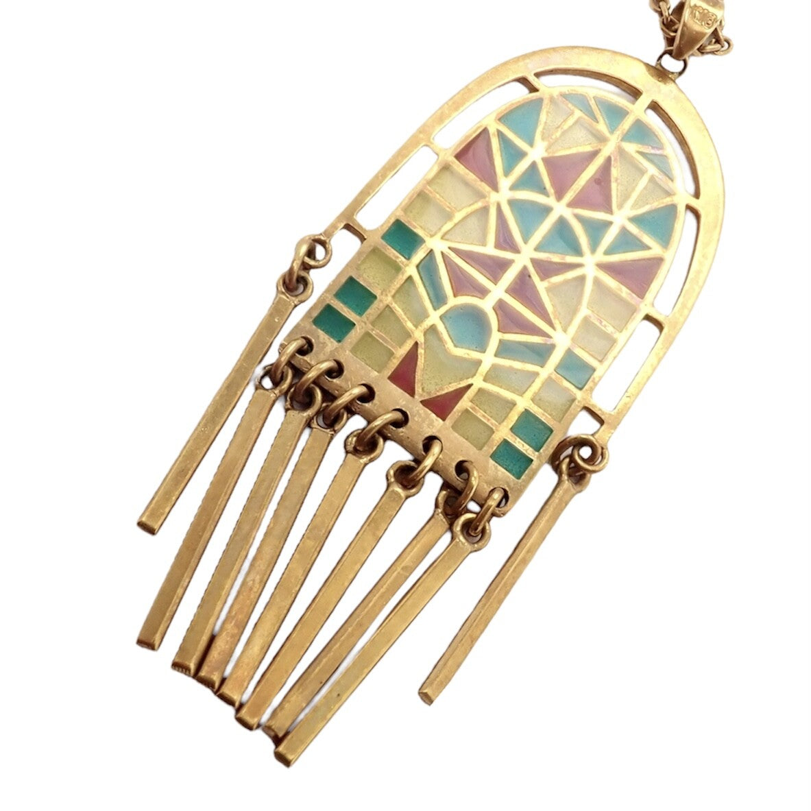 Mikimoto Jewelry & Watches:Fine Jewelry:Necklaces & Pendants Authentic! Mikimoto 18k Yellow Gold Stained Glass Window Pendant Necklace