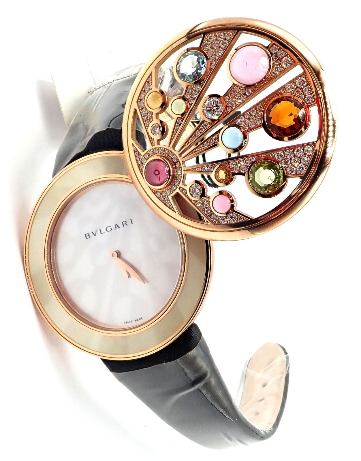 Bulgari Mediterranian Eden 18k Rose Gold Diamond Color Stone MOP Watch Box Paper | Fortrove