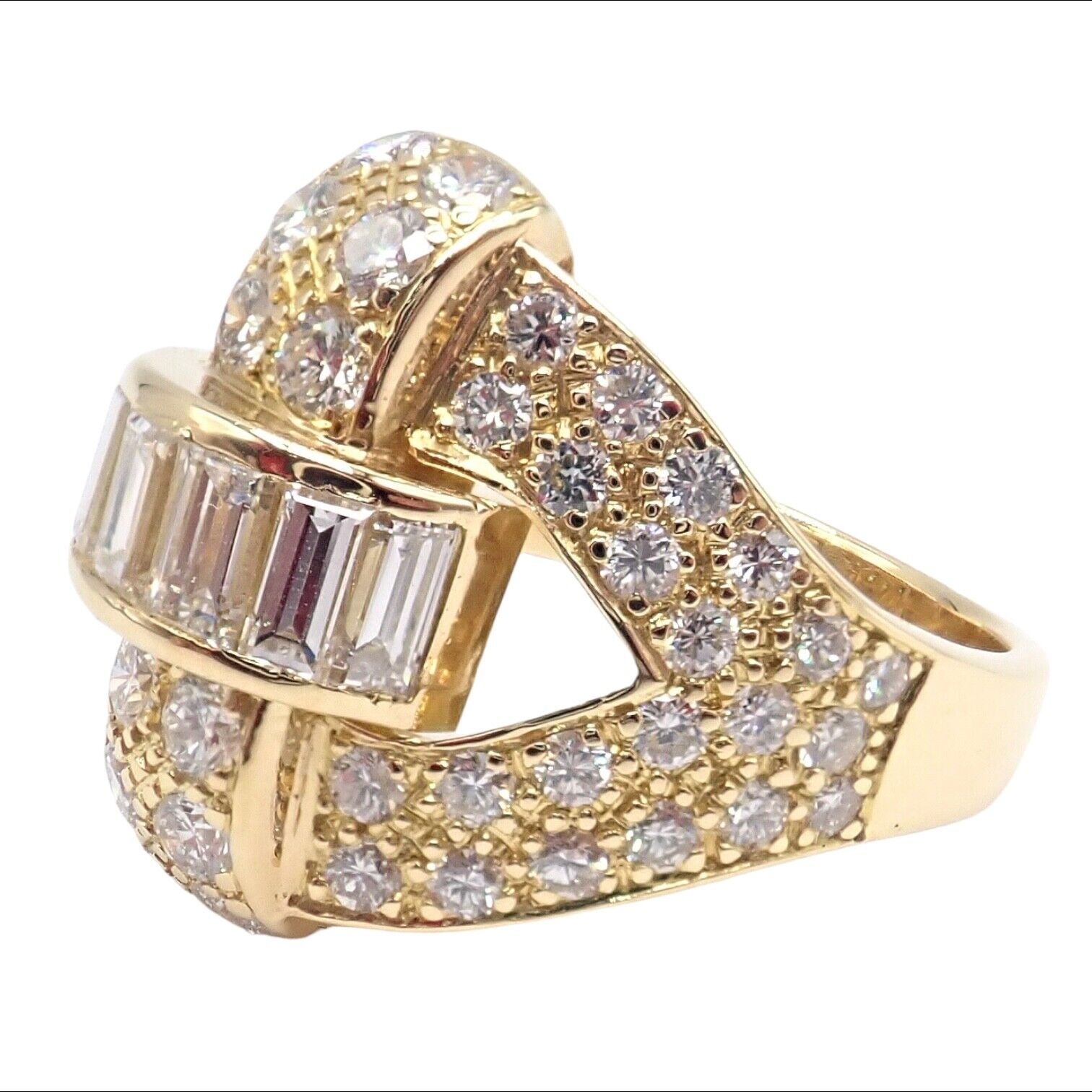 Rare! Authentic Piaget 18k Yellow Gold 3ct Diamond Cocktail Ring | Fortrove