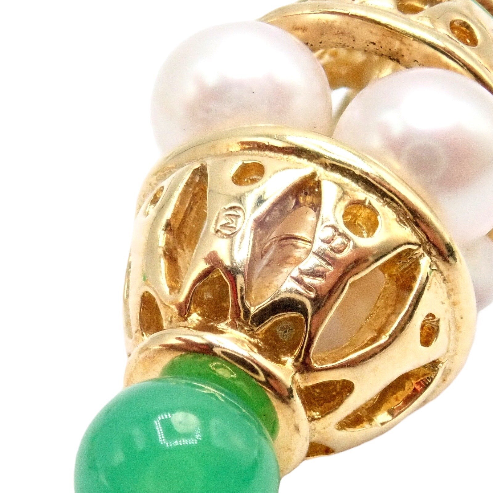 Mikimoto Jewelry & Watches:Fine Jewelry:Necklaces & Pendants Vintage! Mikimoto 18k Yellow Gold Pearl Chalcedony 32" Long Necklace