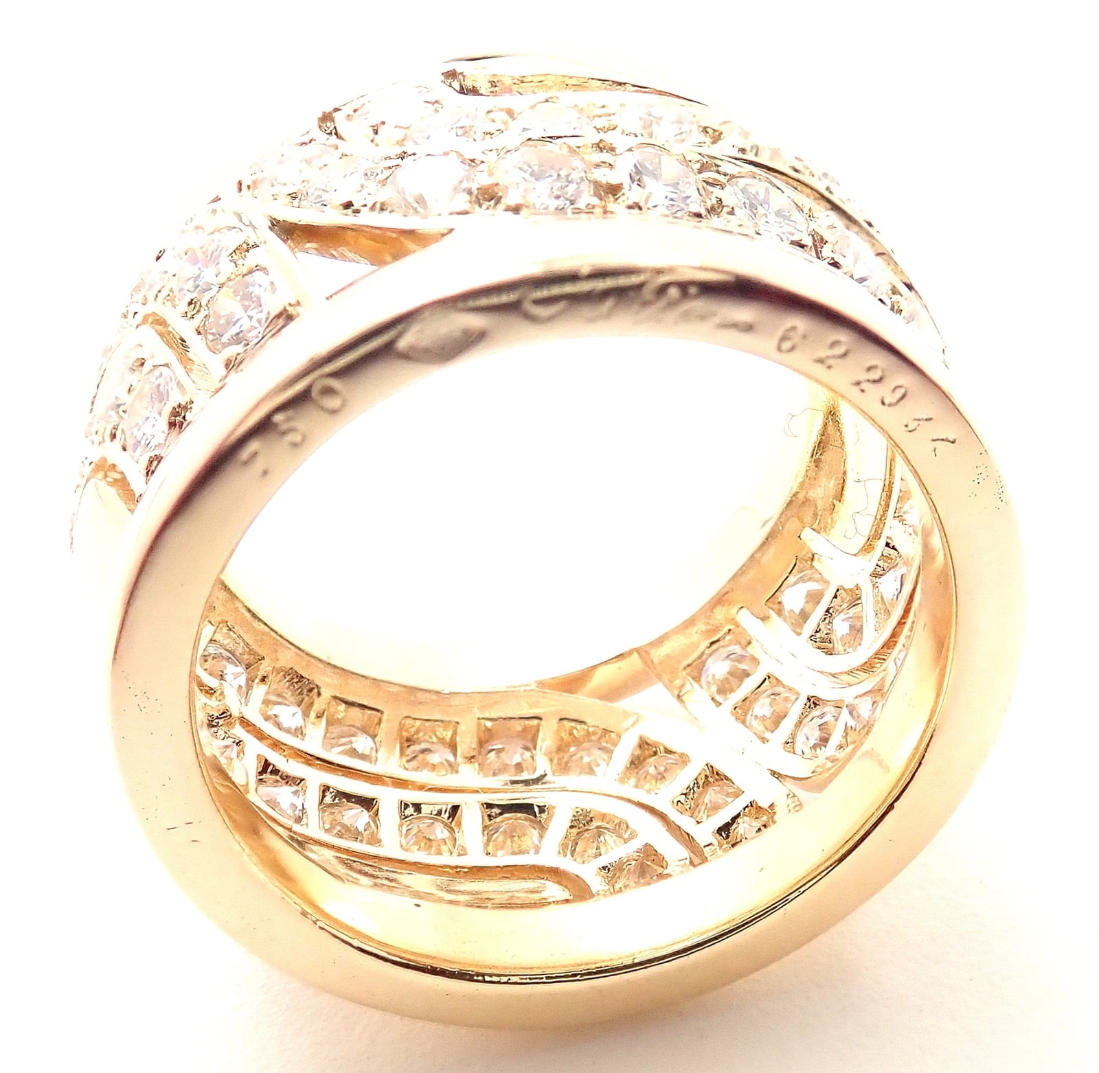 Cartier Jewelry & Watches:Fine Jewelry:Rings Authentic! Cartier 18k Yellow Gold Diamond Wide Band Ring Size 51 US 5 3/4