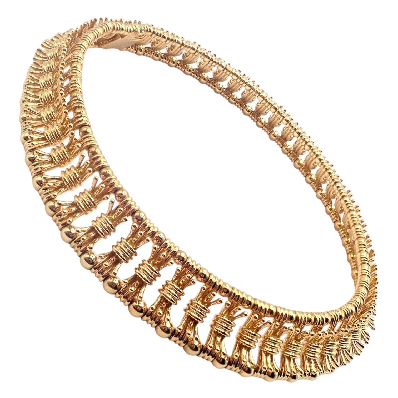 Authentic Tiffany & Co Schlumberger 18k Yellow Gold Fancy Bowtie Collar Necklace | Fortrove