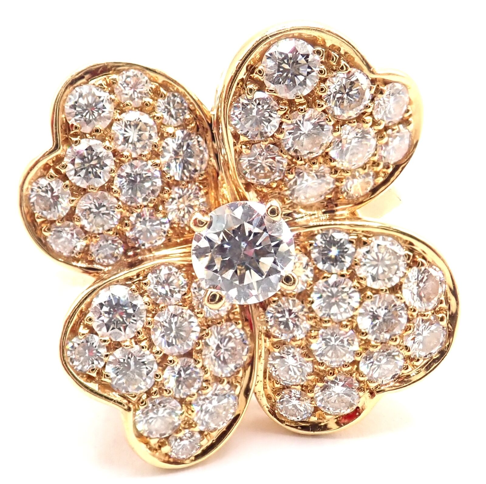 Van Cleef & Arpels Jewelry & Watches:Fine Jewelry:Rings Authentic! Van Cleef & Arpels Cosmos 18k Yellow Gold Diamond Medium Model Ring