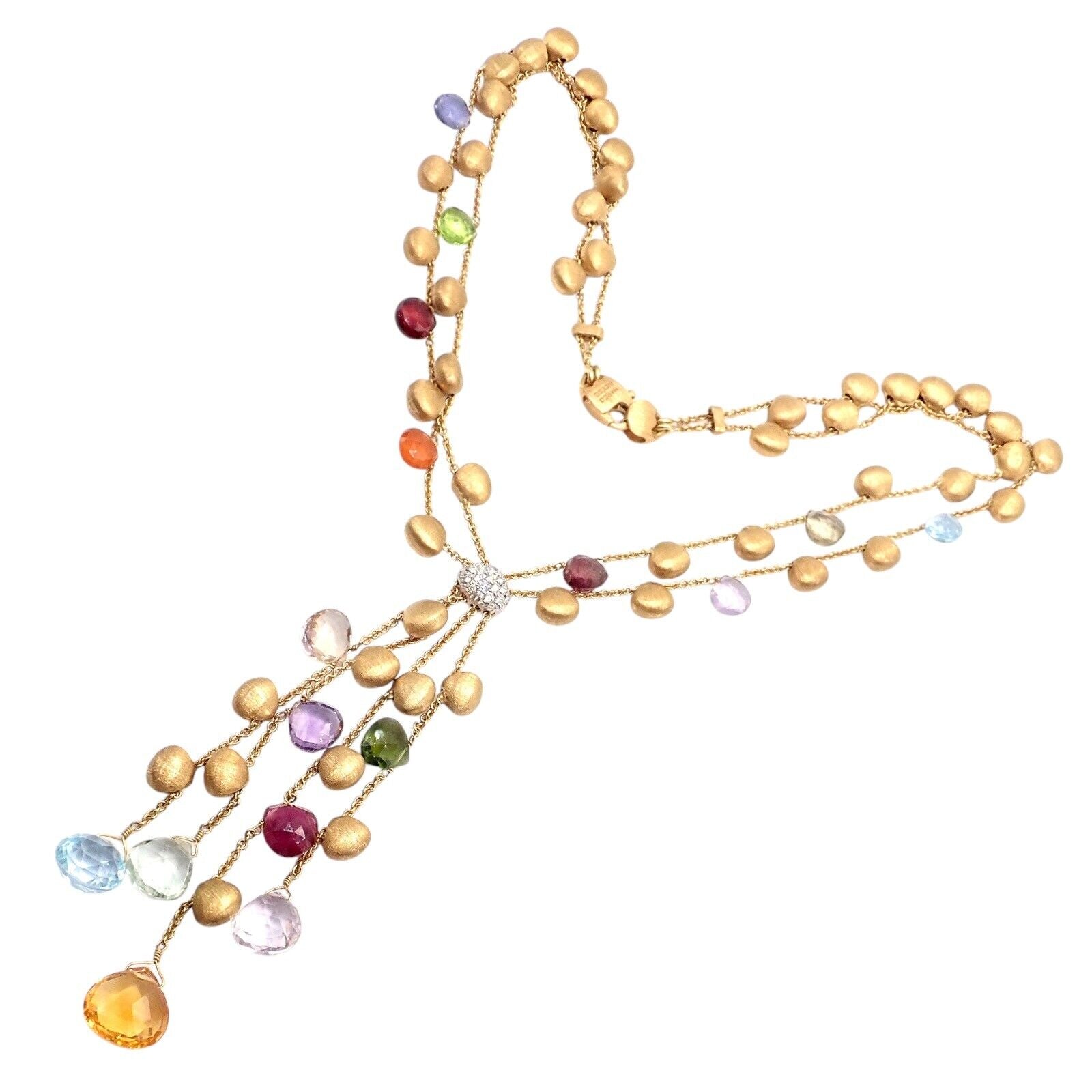 Marco Bicego Jewelry & Watches:Fine Jewelry:Necklaces & Pendants Authentic! Marco Bicego 18k Yellow Gold Paradise Gemstone Diamond Necklace