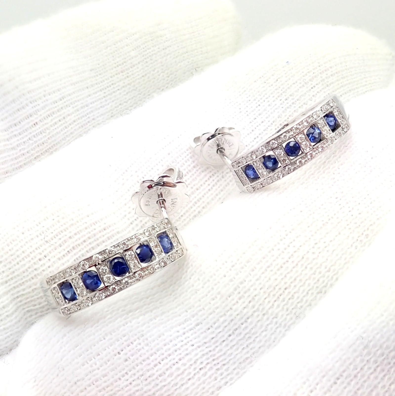 Damiani Jewelry & Watches:Fine Jewelry:Earrings New Authentic! Damiani 18k White Gold Diamond Sapphire Belle Epoque Earrings