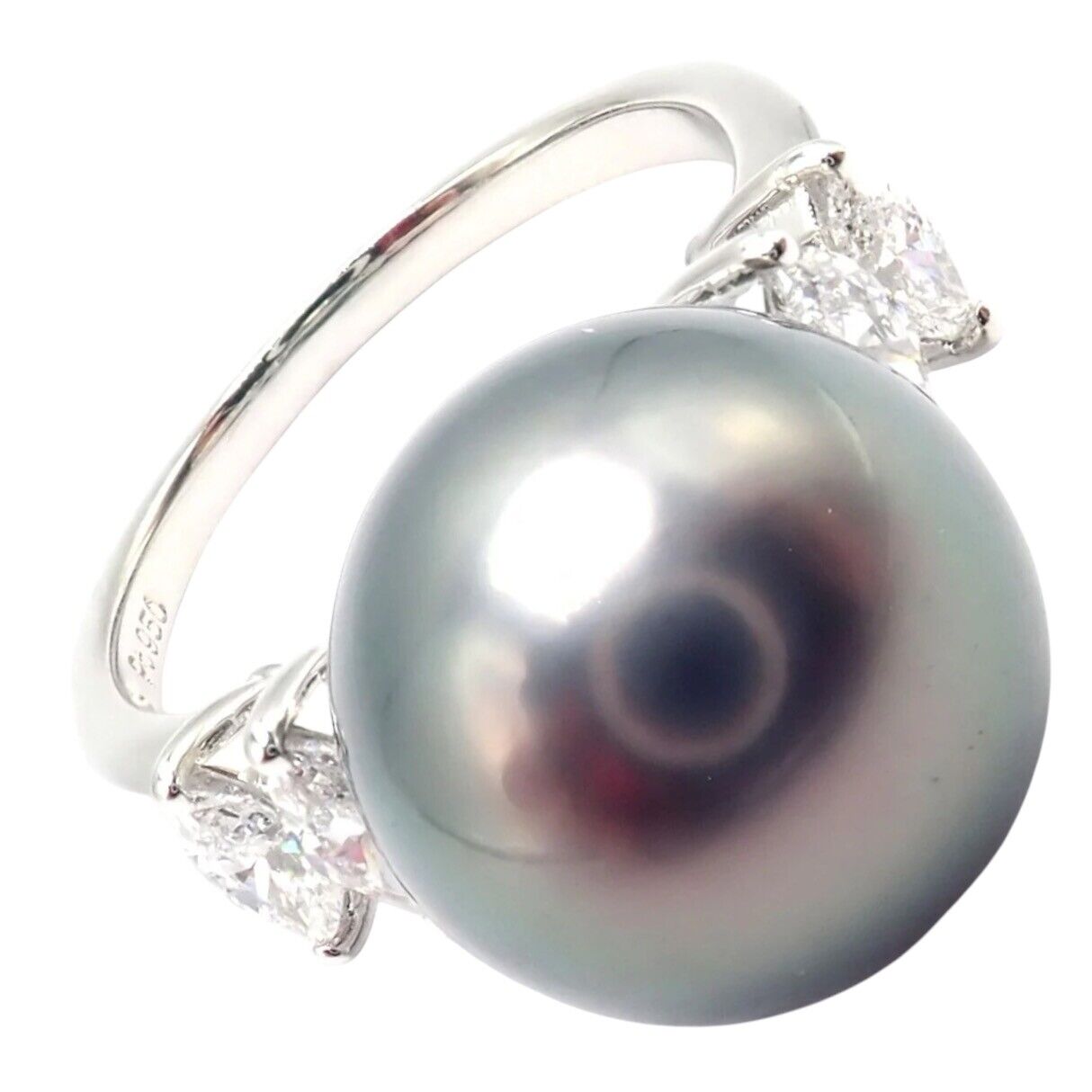 Mikimoto Jewelry & Watches:Fine Jewelry:Rings Authentic! Mikimoto Platinum Tahitian Pearl Diamond Ring