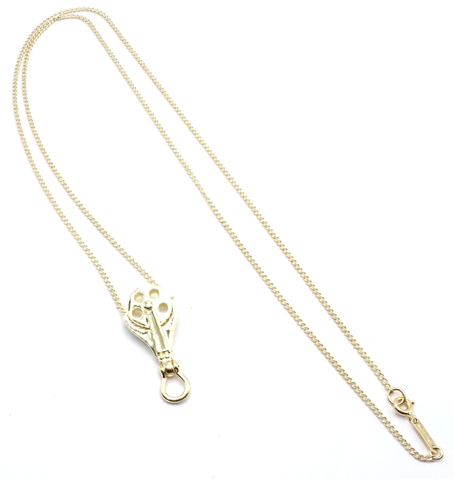 Tiffany & Co. Jewelry & Watches:Fine Jewelry:Necklaces & Pendants Vintage! Tiffany & Co Ralph Lauren 18k Yellow Gold Pulley Pendant Necklace
