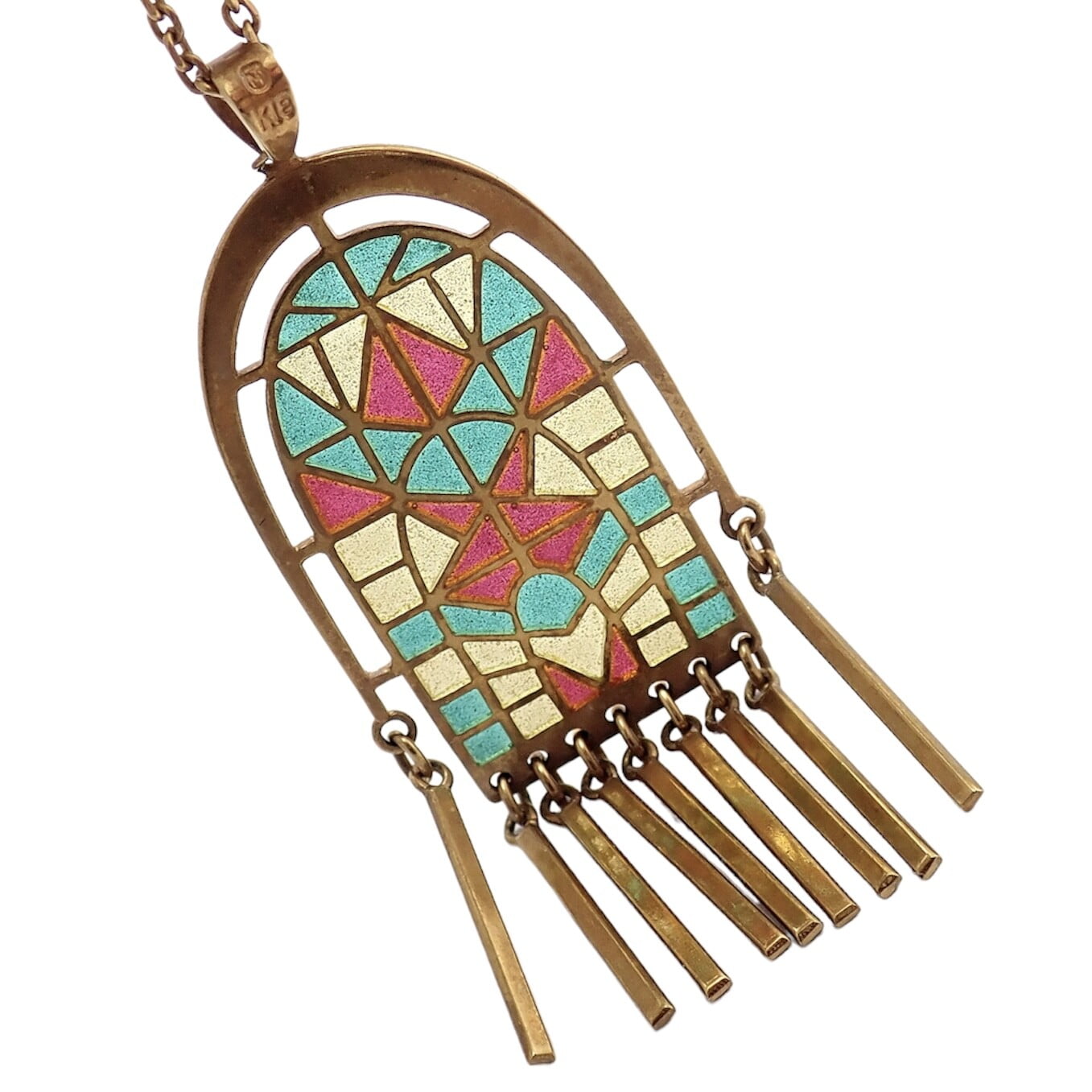 Mikimoto Jewelry & Watches:Fine Jewelry:Necklaces & Pendants Authentic! Mikimoto 18k Yellow Gold Stained Glass Window Pendant Necklace