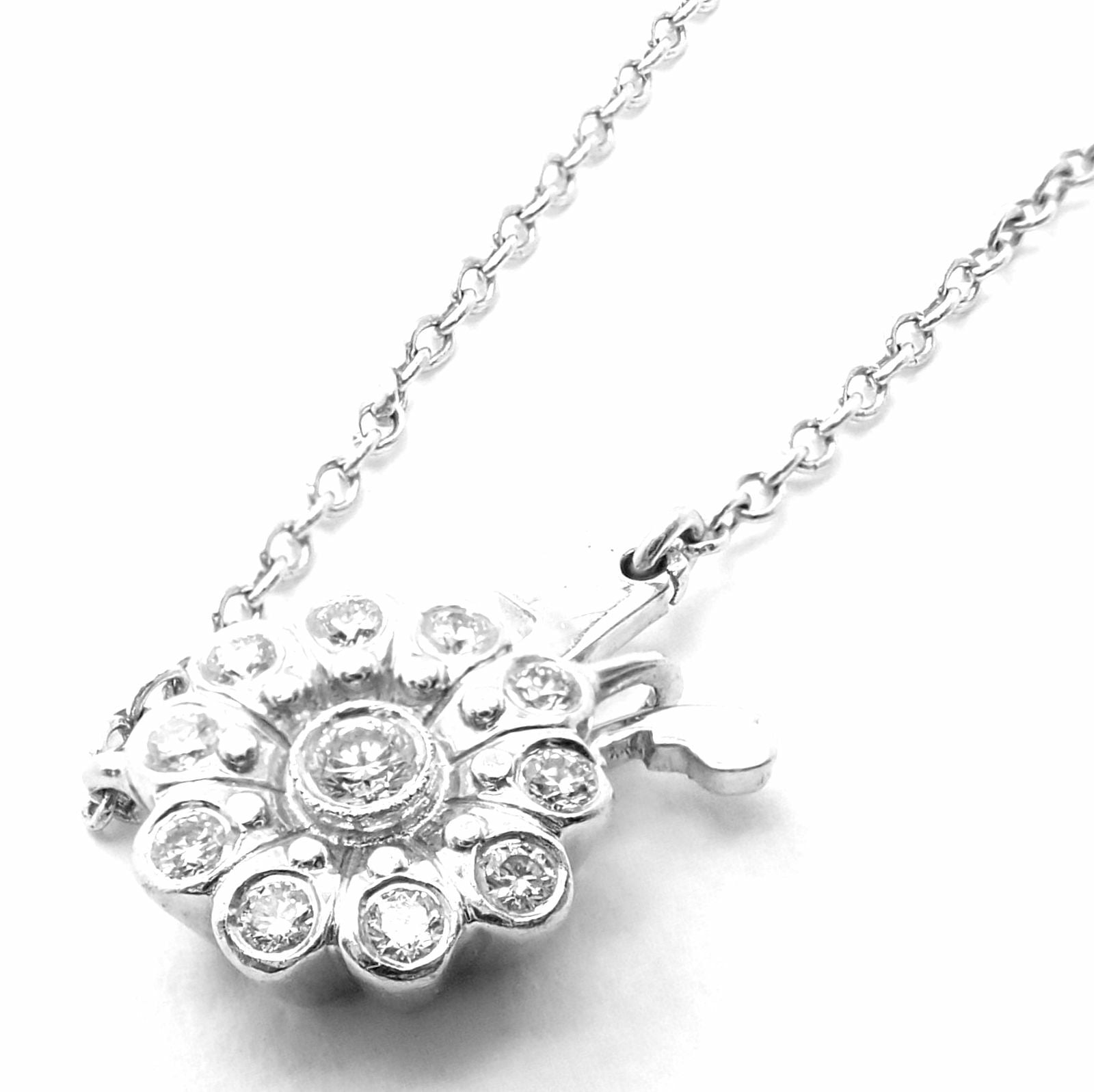Tiffany & Co. Jewelry & Watches:Fine Jewelry:Necklaces & Pendants Authentic! Tiffany & Co Platinum Diamond Large Daisy Flower Pendant Necklace