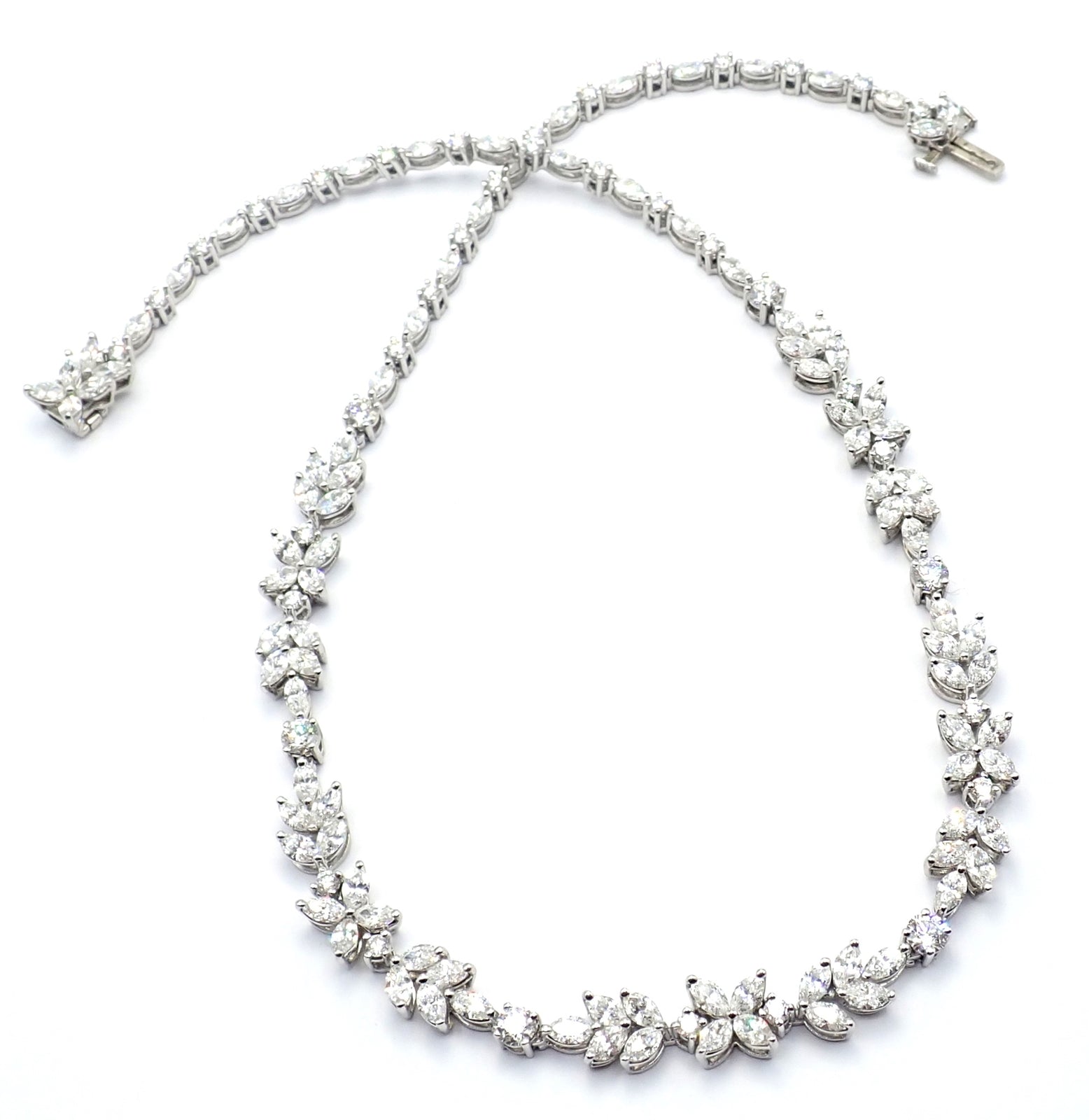 Tiffany & Co. Jewelry & Watches:Fine Jewelry:Necklaces & Pendants Tiffany & Co Victoria Platinum 15.92ct Diamond Mixed Cluster Necklace Paper