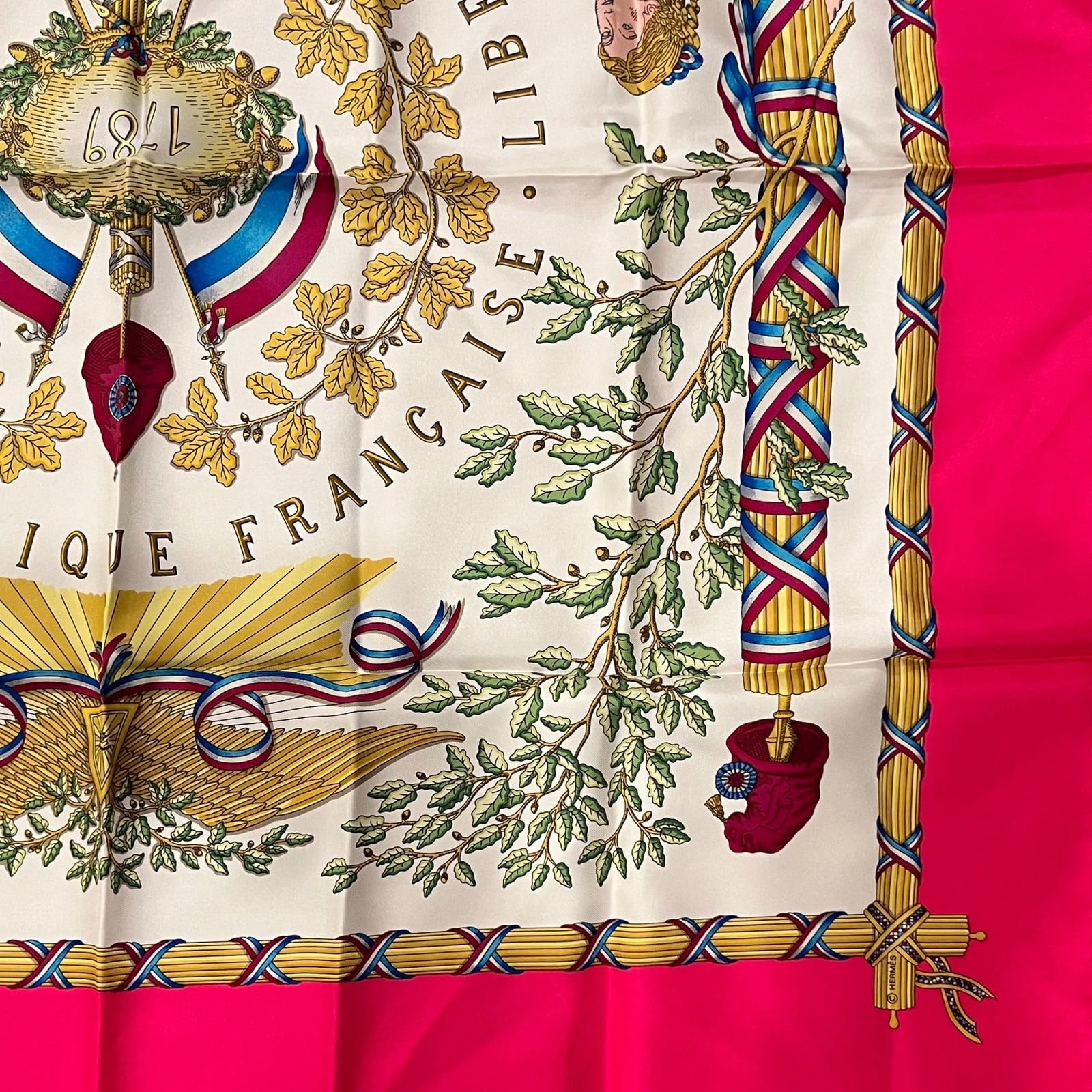 Hermes Clothing, Shoes & Accessories:Women:Women's Accessories:Scarves & Wraps Authentic Hermès “République Française” 90 cm Silk Scarf