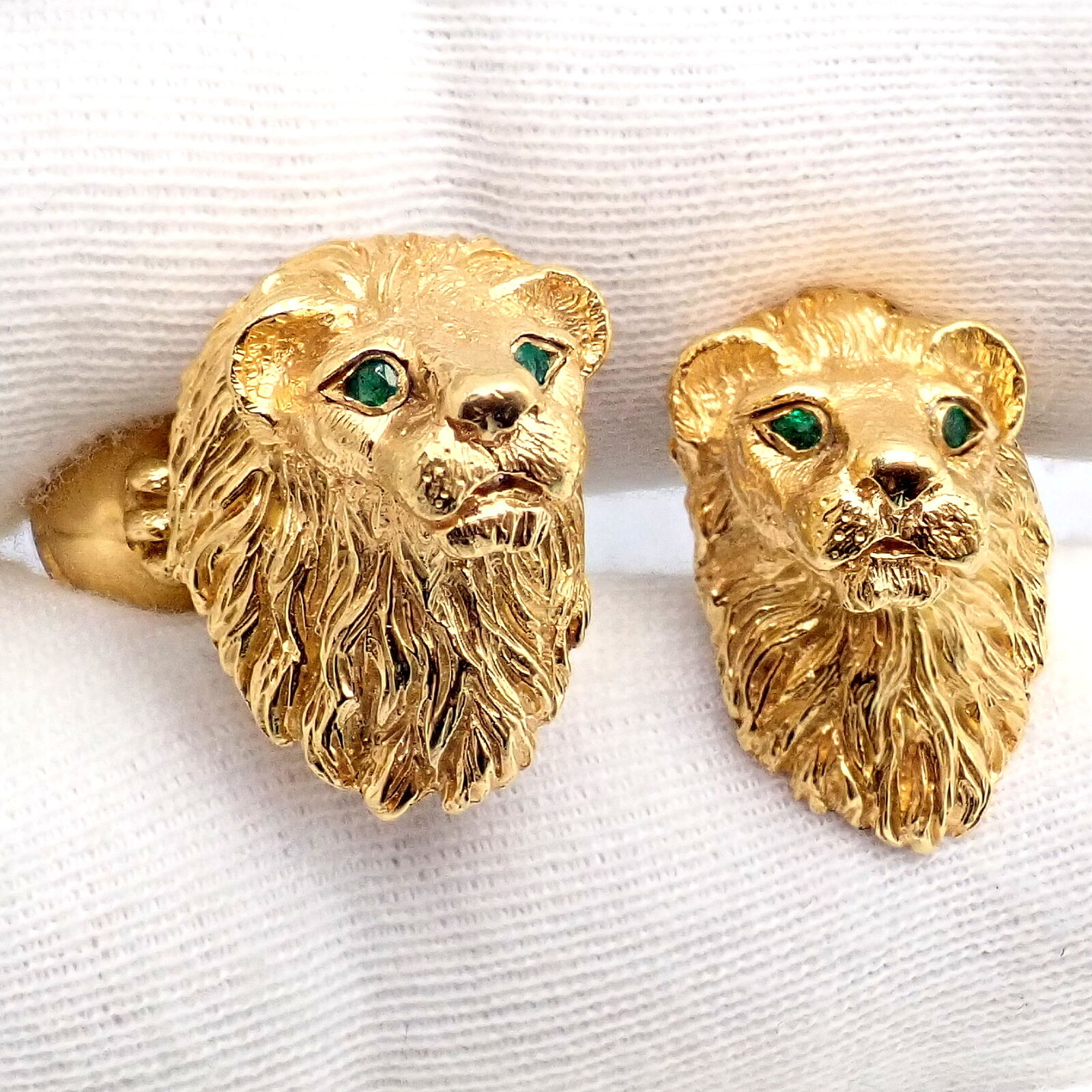 Tiffany & Co. Jewelry & Watches:Men's Jewelry:Cufflinks Rare! Vintage Tiffany & Co. 18k Yellow Gold Emerald Lion Germany 1989 Cufflinks